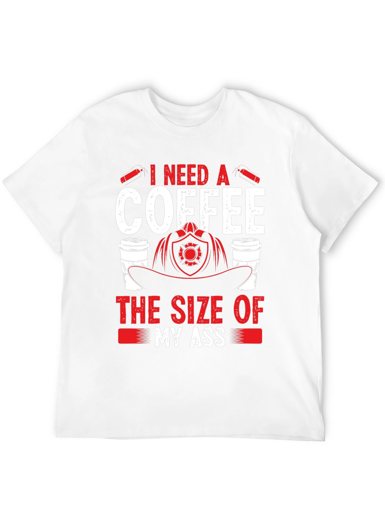 Black Funny Firefighter Coffee T-Shirt view 12