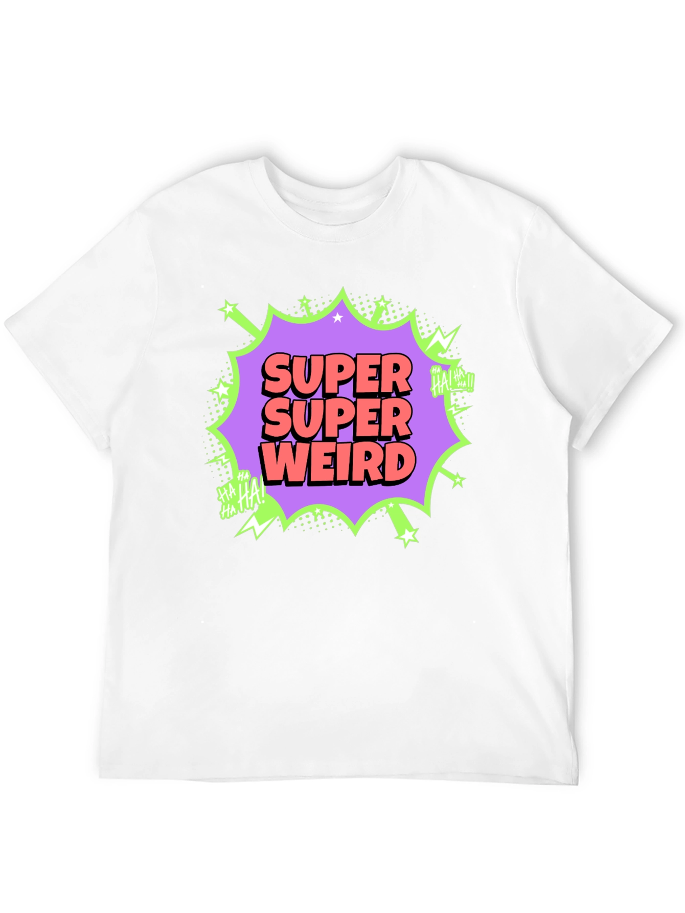 Black Super Weird Graphic Tee - Funny Comic Style view 12