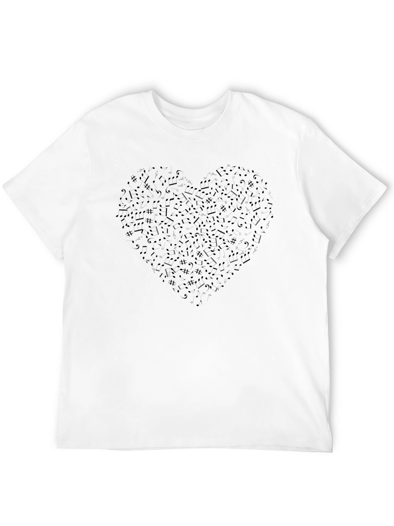 Black Heart Music Note Graphic Tee - Black view 12