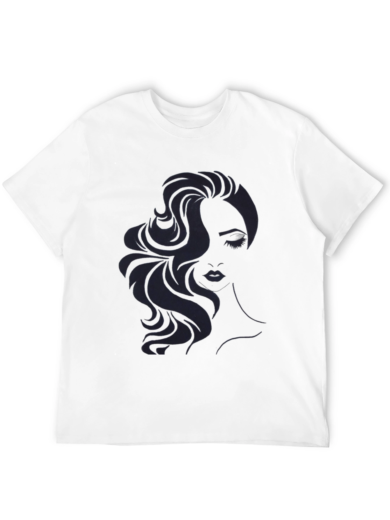 Black Woman's Portrait Graphic Black T-Shirt view 12