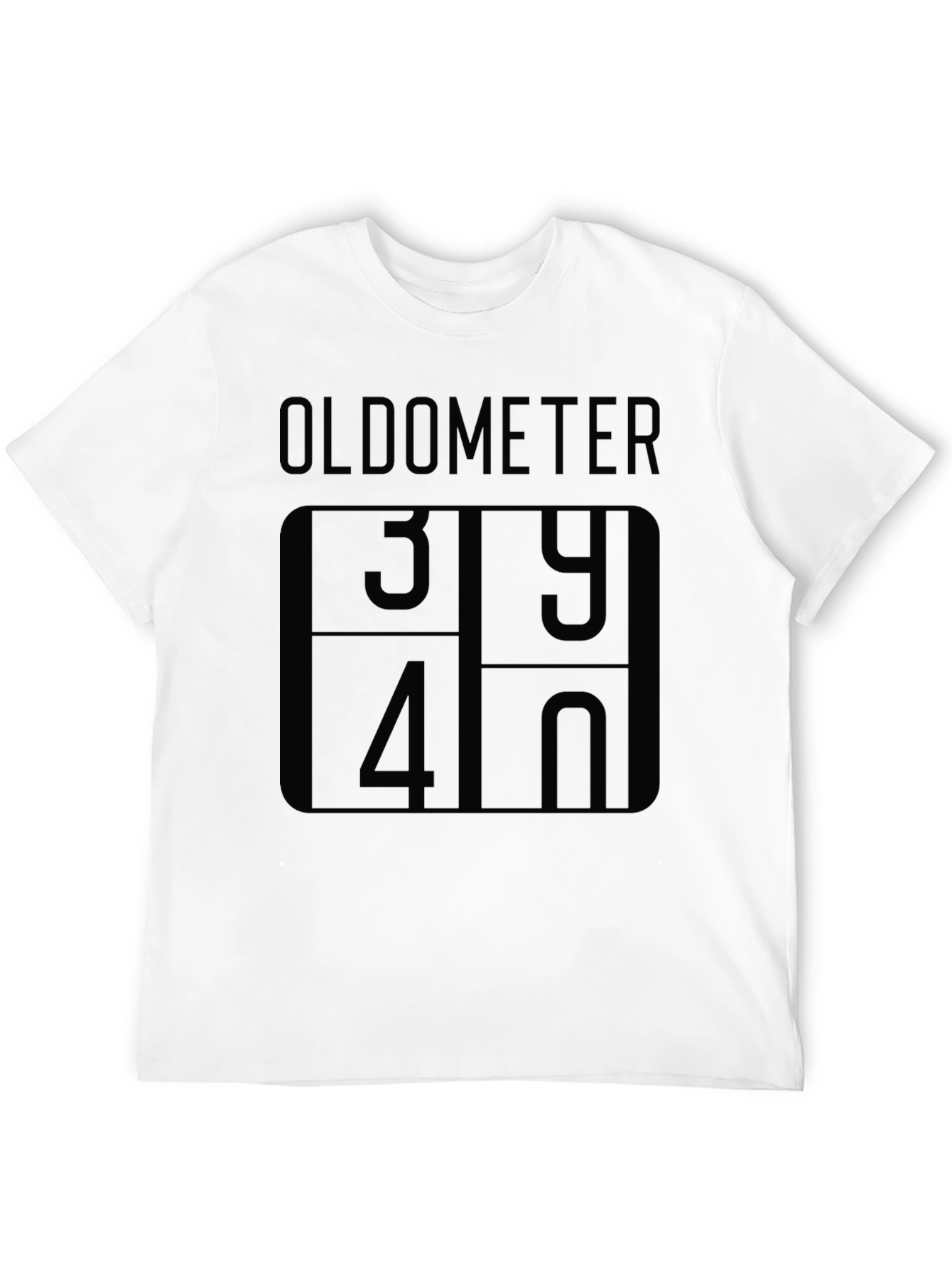 Black Oldometer 39-40 Novelty Graphic T-Shirt view 12