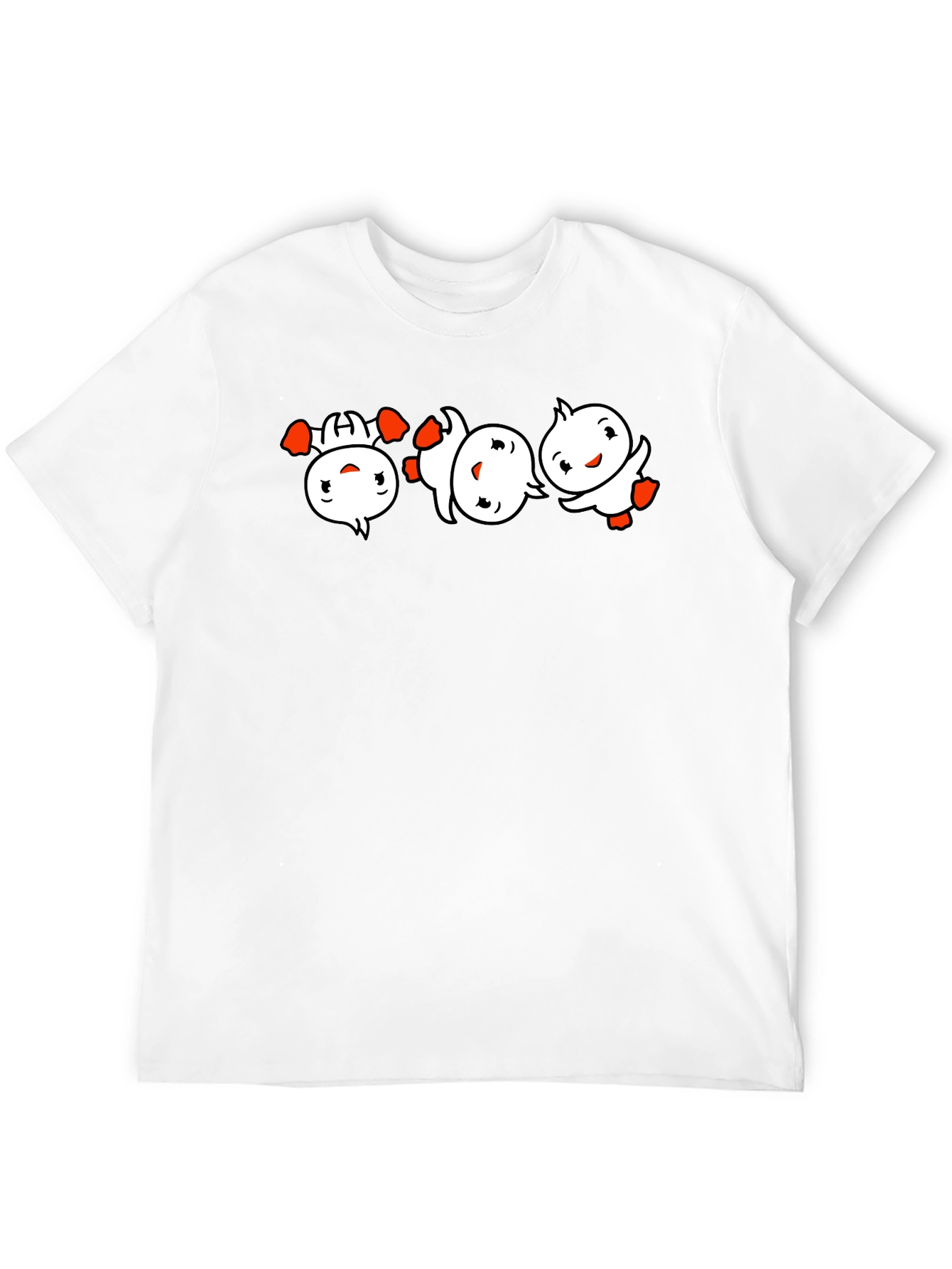 Black Black T-Shirt with Cartoon Duckling Design view 12