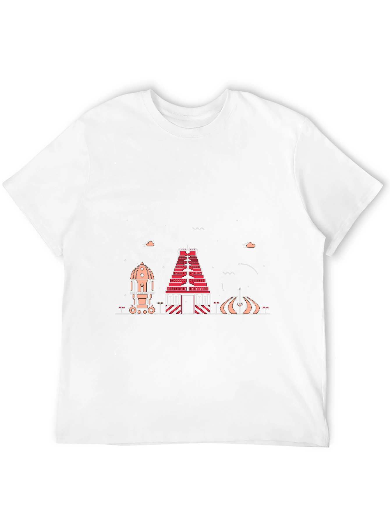 Black Temple Silhouette Graphic Tee - Black Cotton Blend view 12