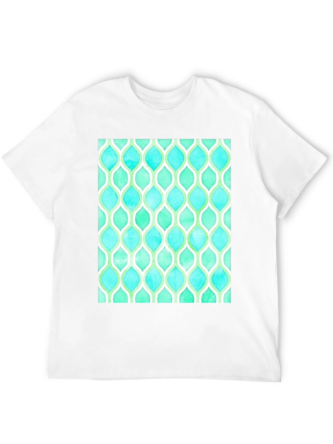 Black Aqua & Green Patterned T-Shirt view 12