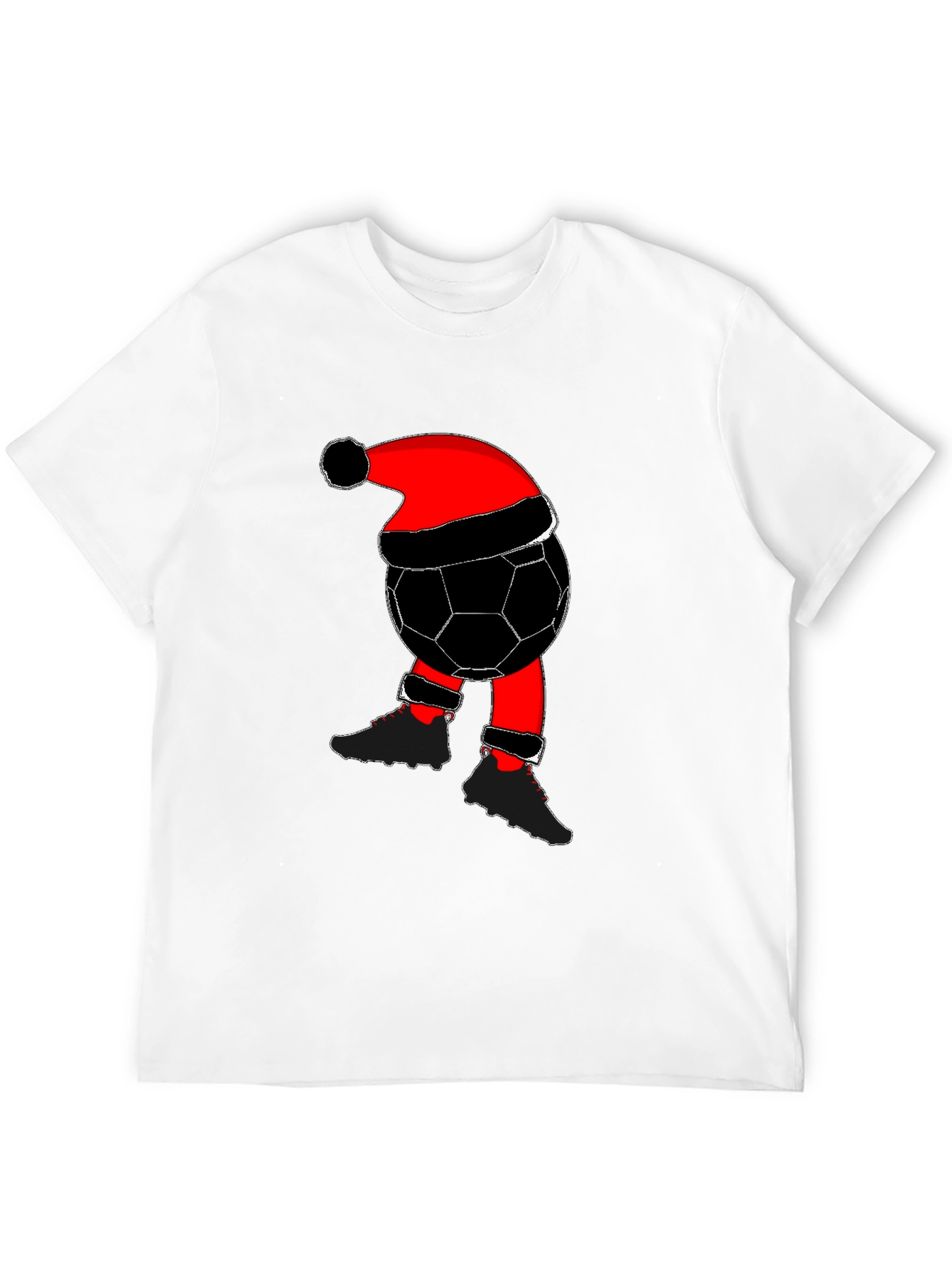 Black Soccer Ball Santa Christmas T-Shirt view 12