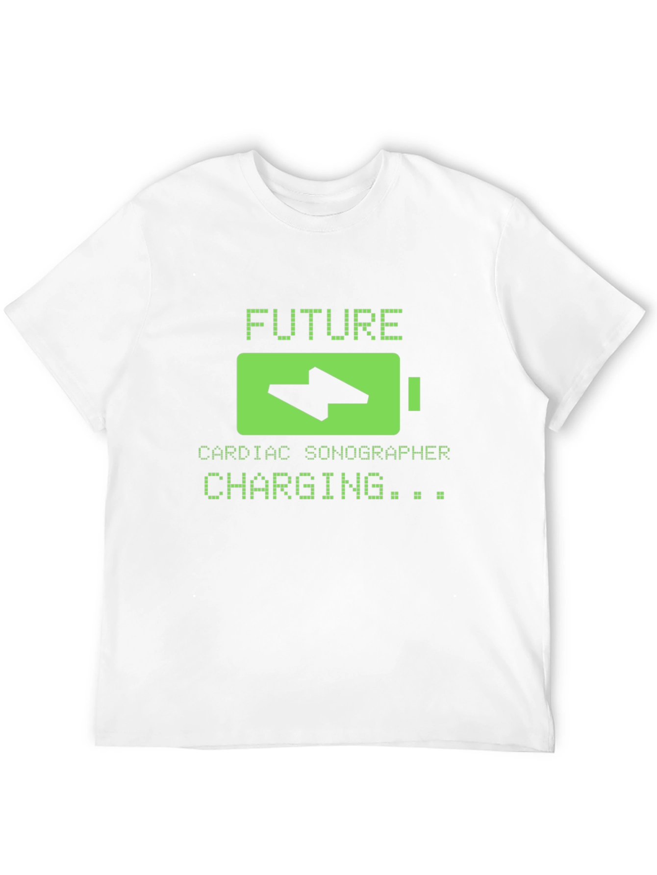 Black Future Cardiac Sonographer Charging T-Shirt view 12