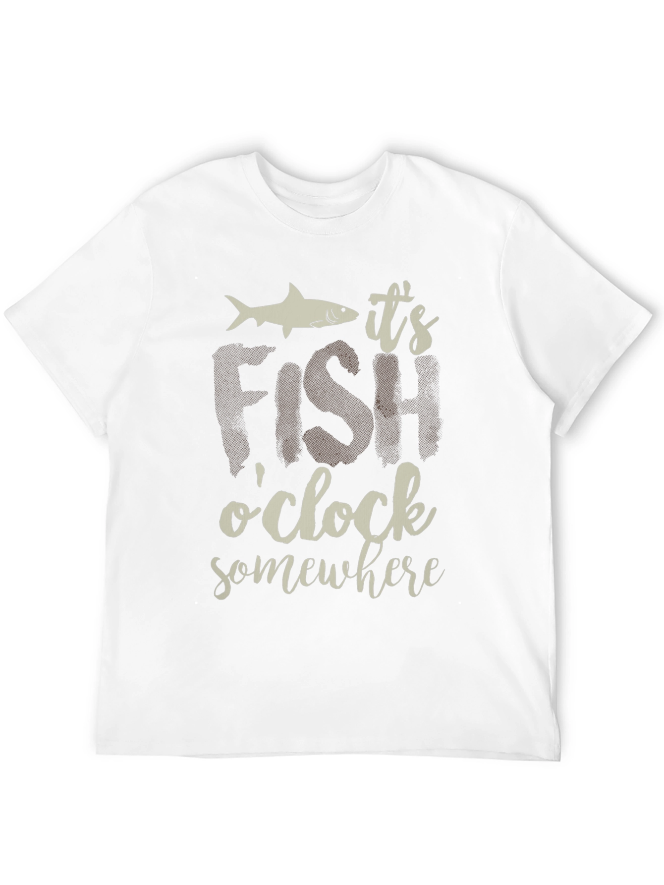 Black It's Fish O'Clock Somewhere T-Shirt view 12