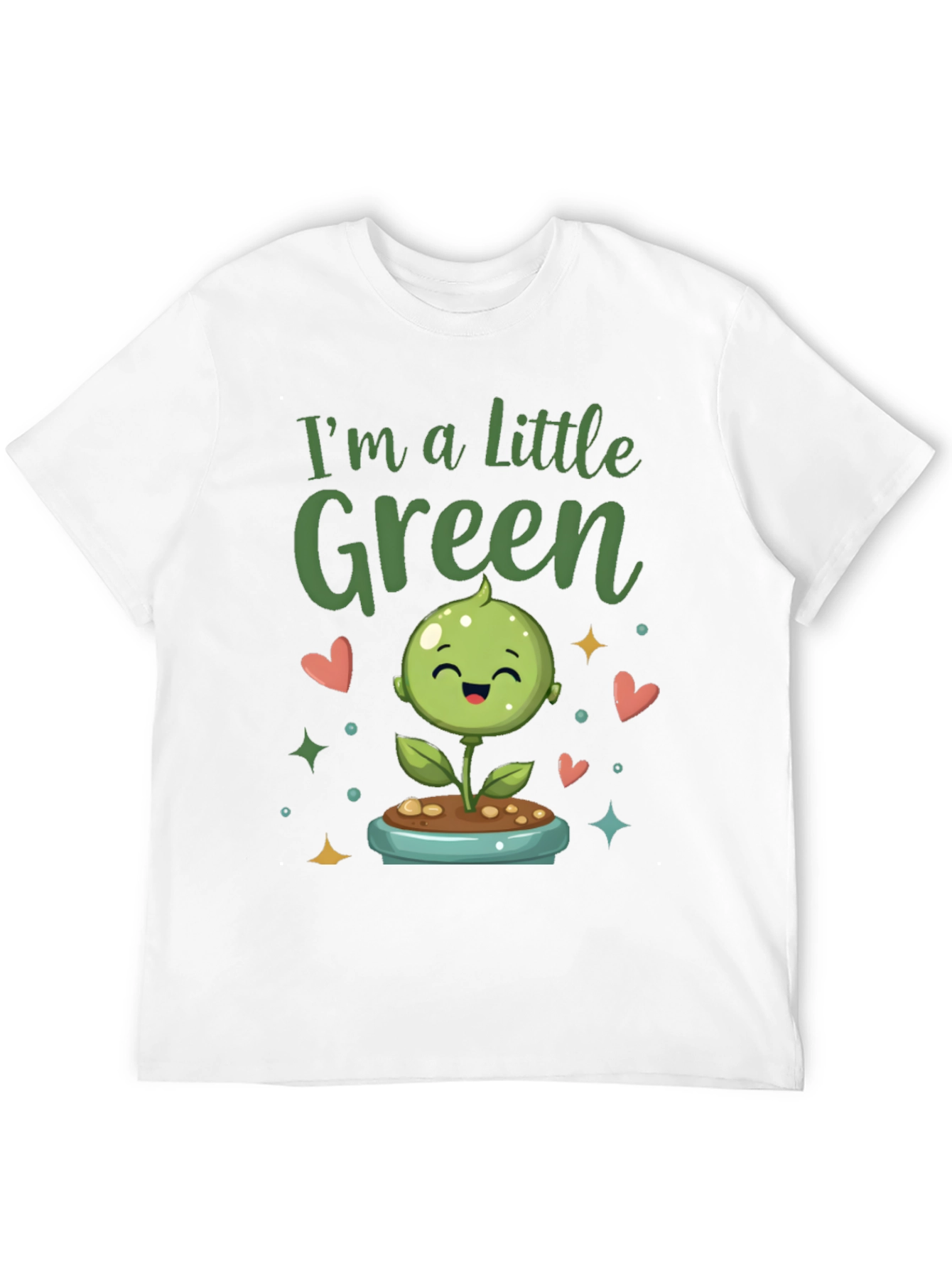 Black I'm A Little Green Cute Plant Shirt view 12
