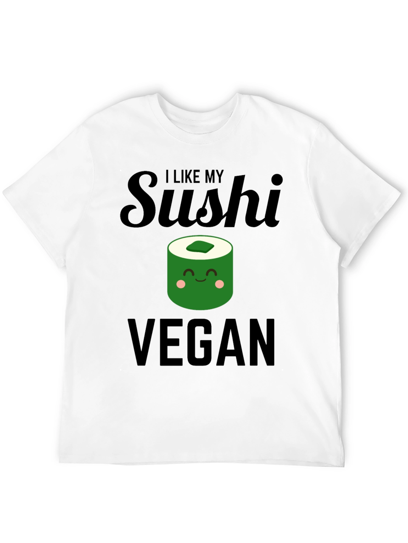 Black Vegan Sushi Graphic T-Shirt - Unisex Casual Tee view 12
