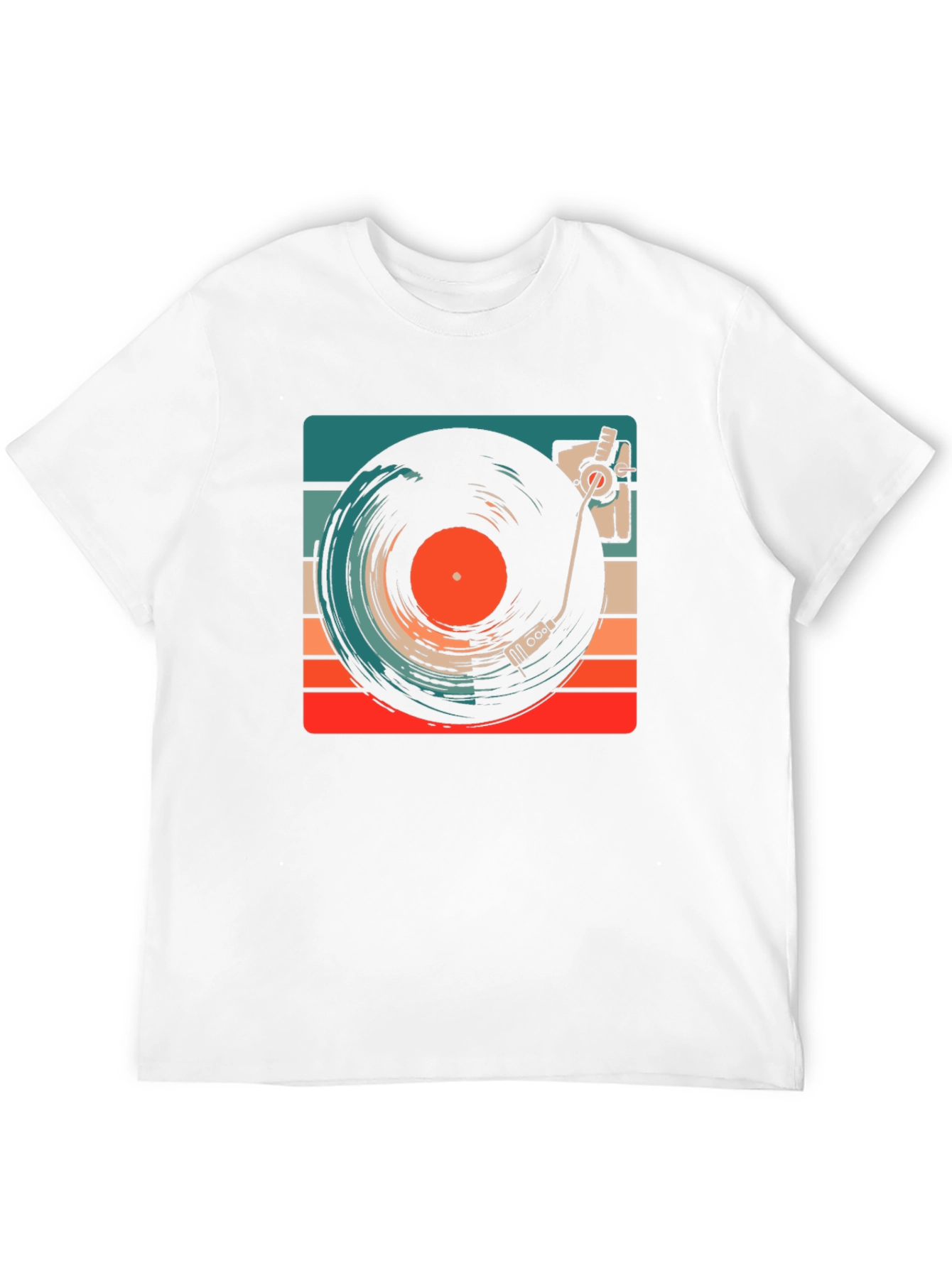 Black Retro Vinyl Record Player Graphic Tee view 12