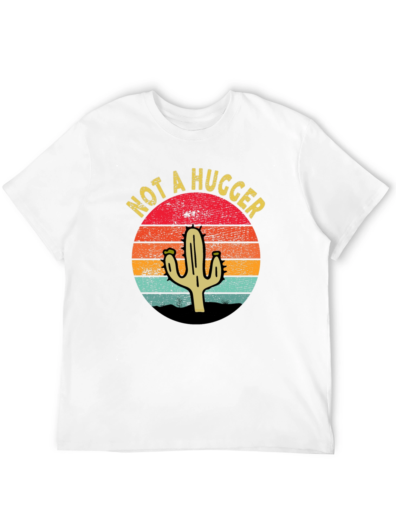 Black Not A Hugger Cactus Graphic T-Shirt - Unisex view 12