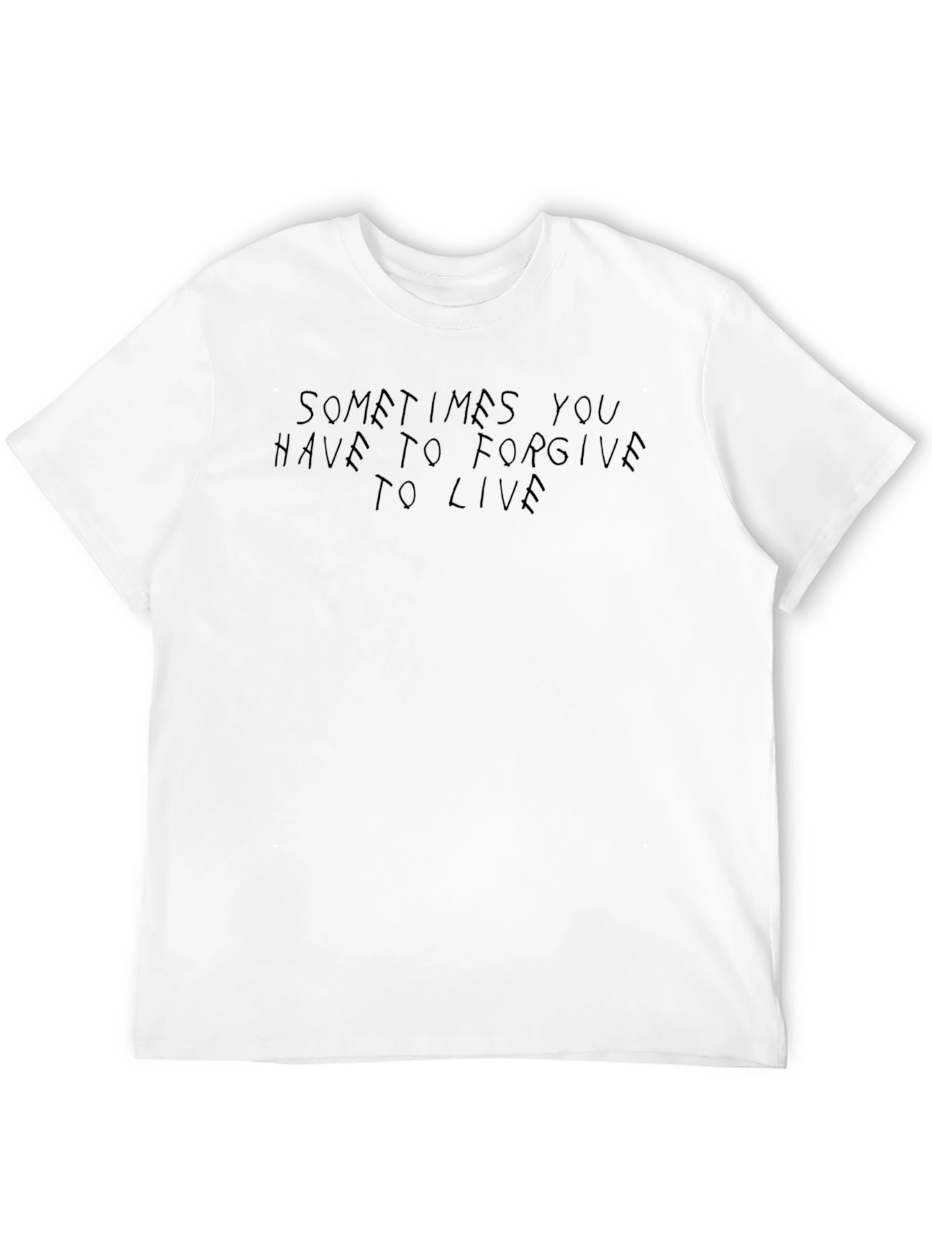 Black Forgive To Live Graphic Tee - Black Crew Neck view 12