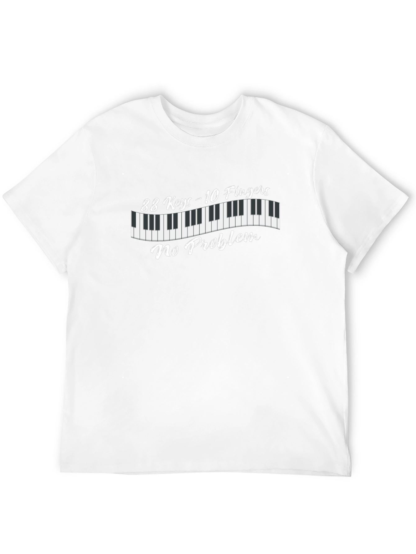 Black Piano Keys T-Shirt: 88 Keys - 10 Fingers - No Problem view 12