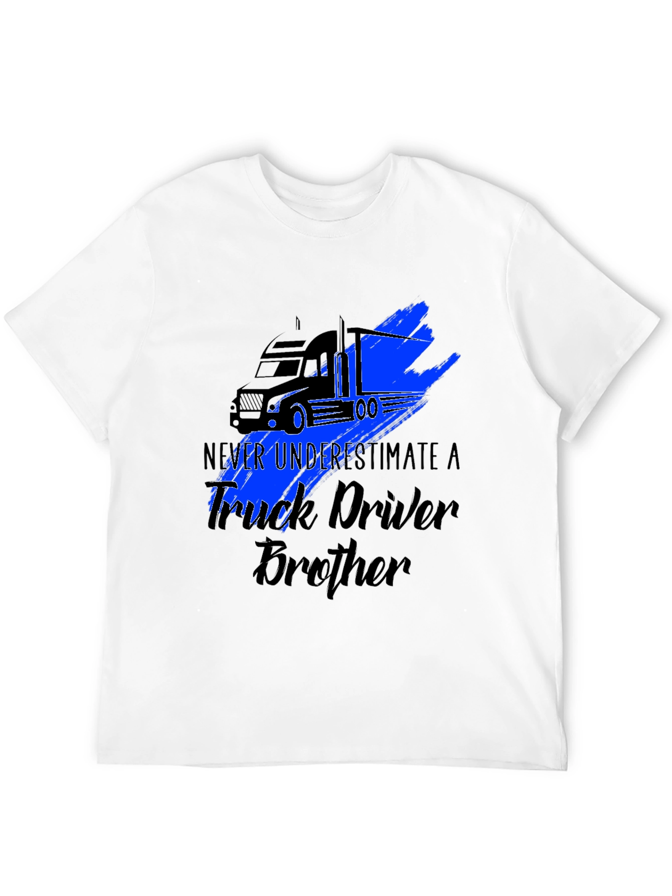 Black Truck Driver Brother Graphic Tee - Black T-Shirt view 12