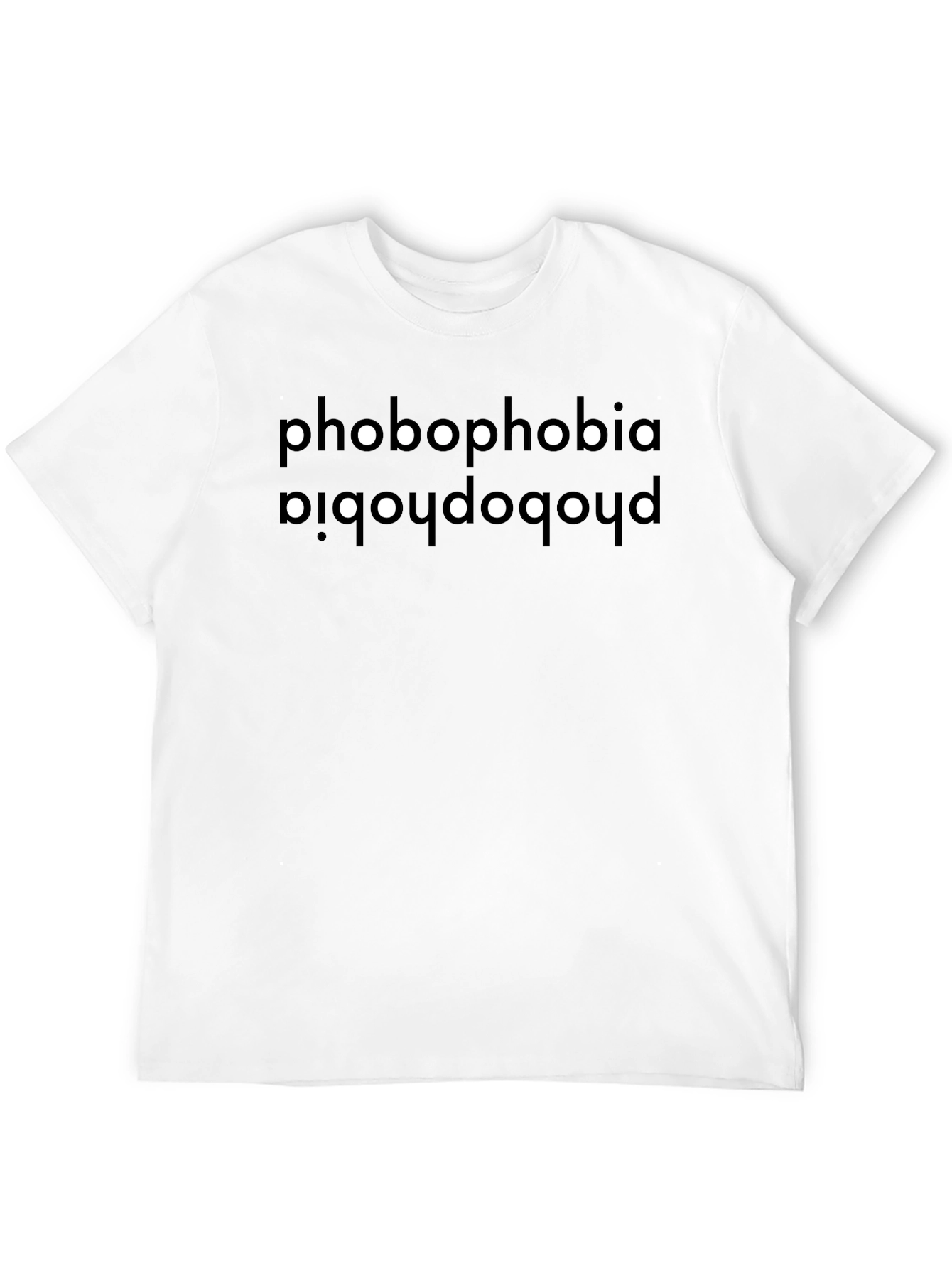 Black Phobophobia T-Shirt - Inverted Text Tee view 12