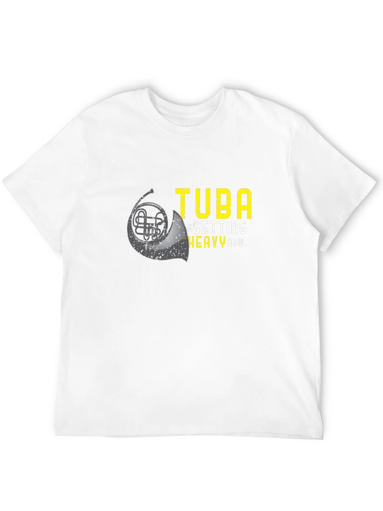 Black Funny Tuba Heavy Now Graphic T-Shirt view 12
