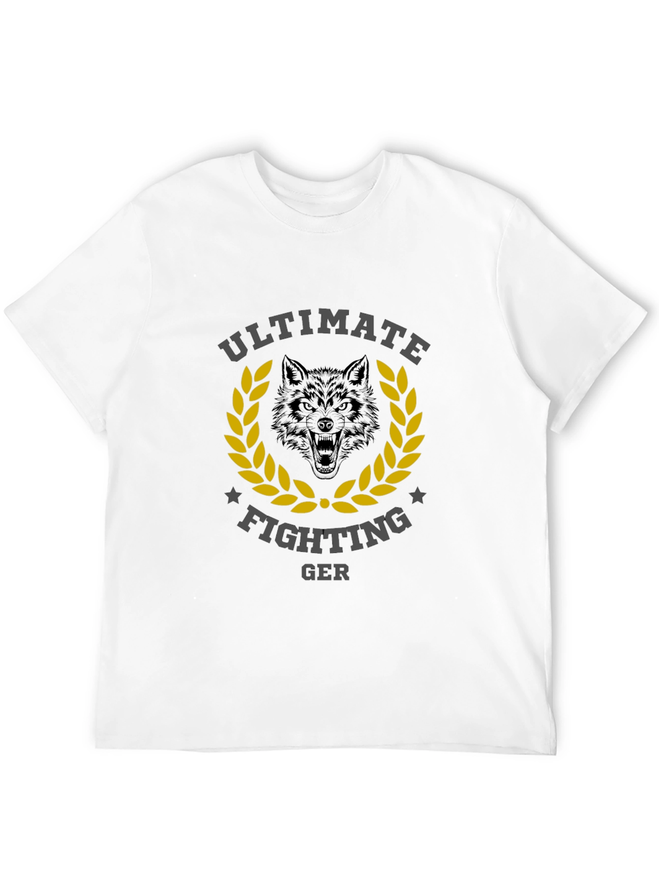 Black Ultimate Fighting GER Wolf Graphic T-Shirt view 12