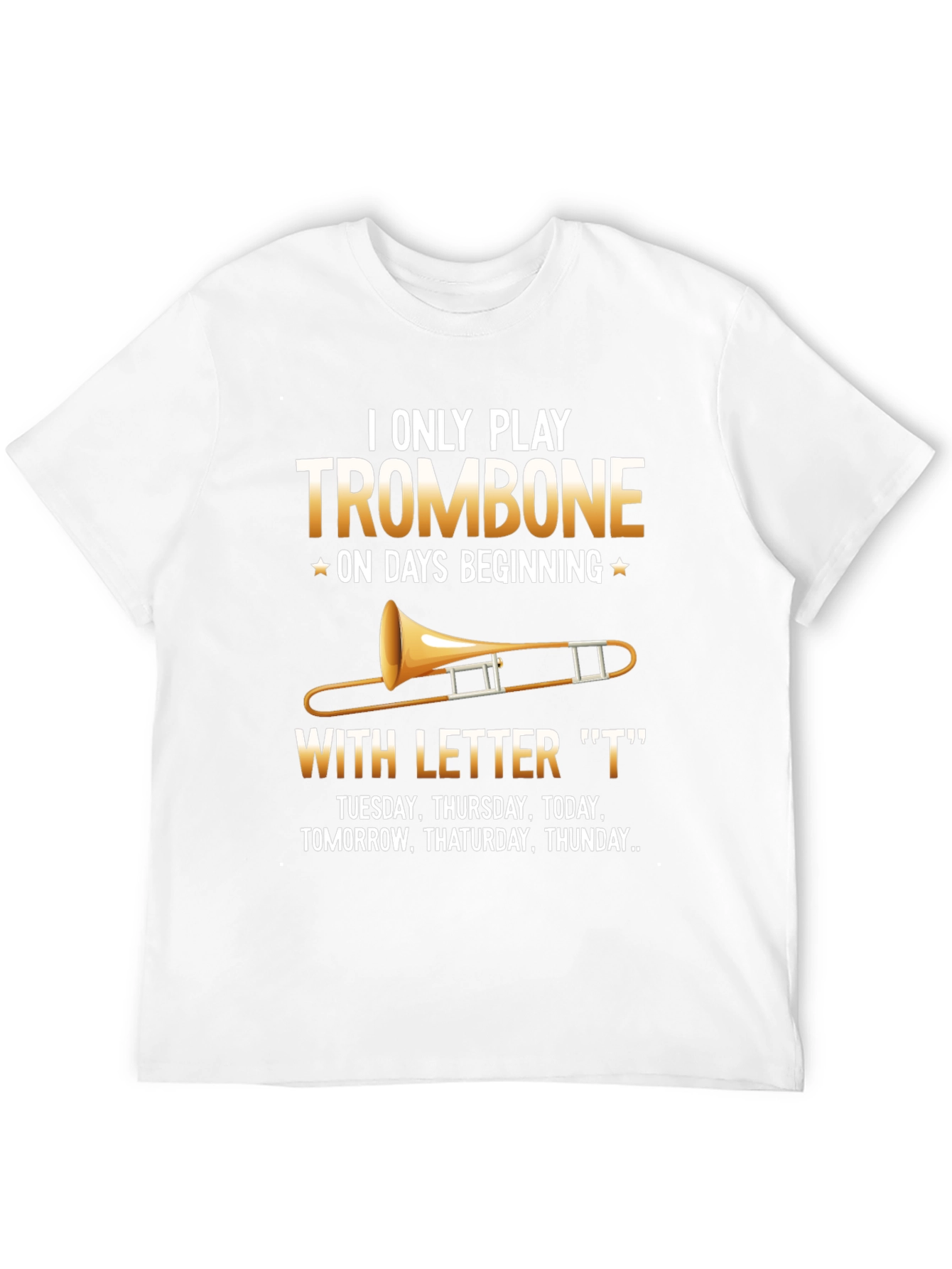 Black Funny Trombone Player T-Shirt view 12