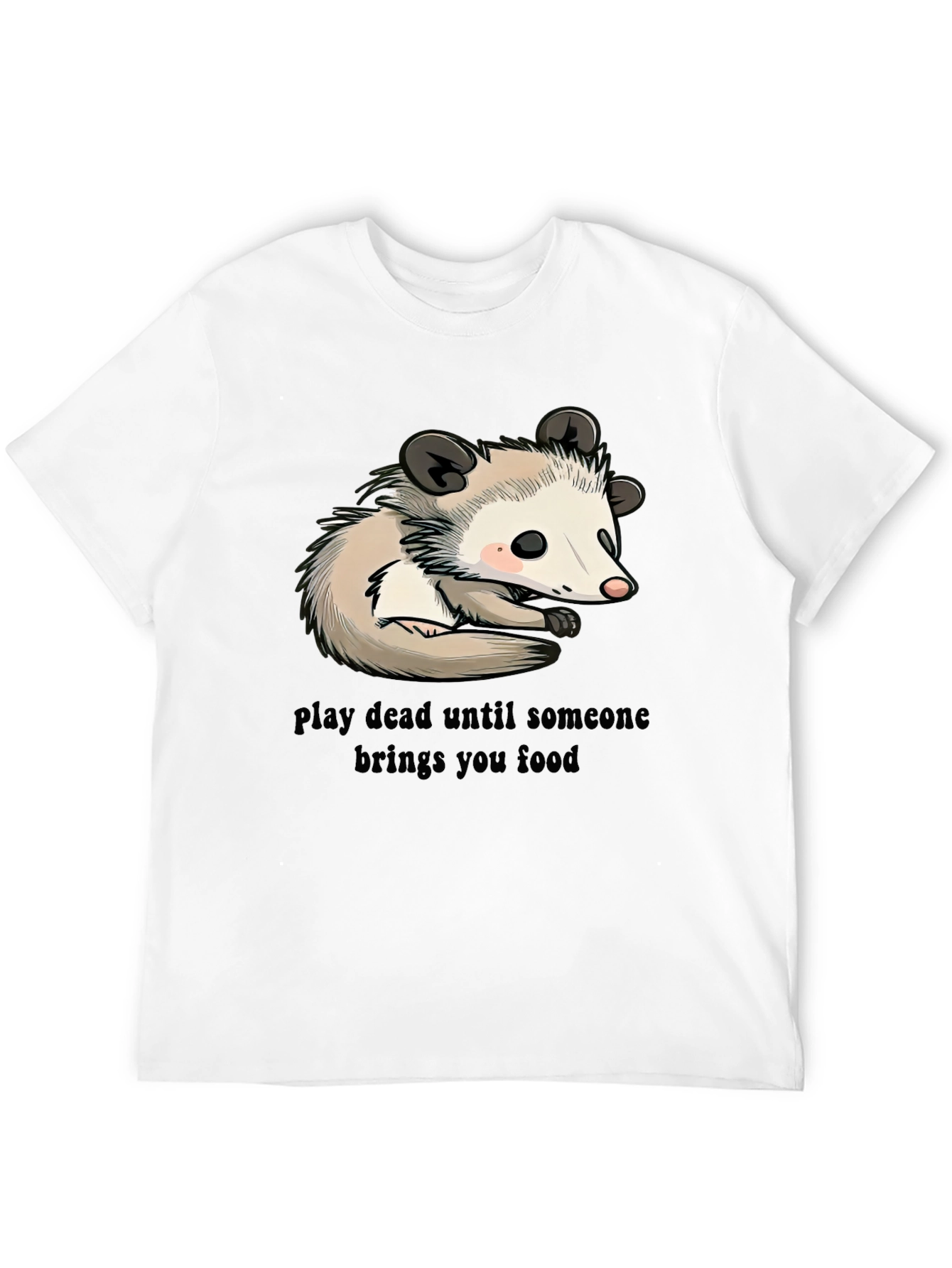 Black Opossum Play Dead Graphic Tee - Funny Animal Shirt view 12