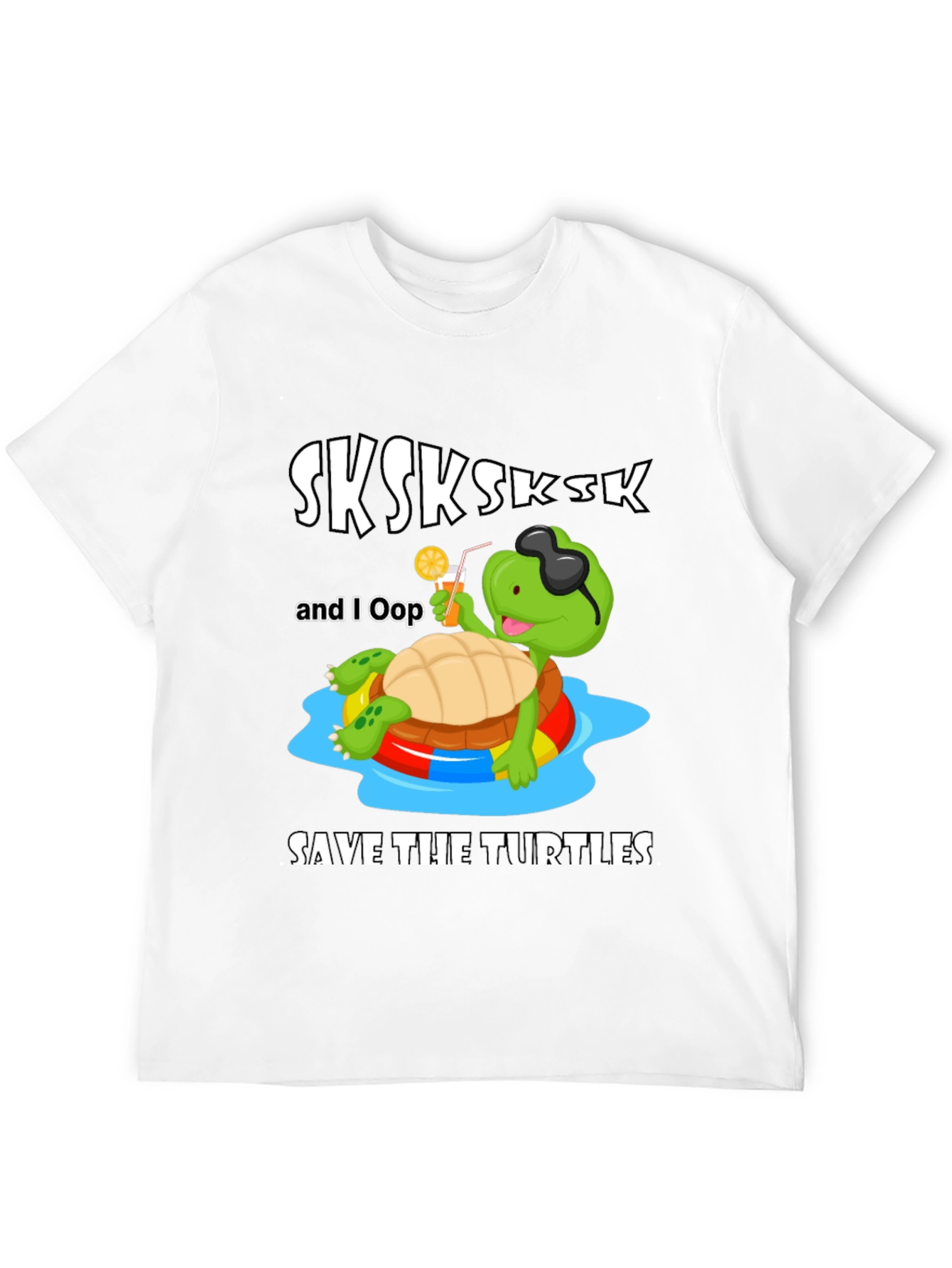 Black Save The Turtles T-Shirt, SKSKSK and I Oop Turtle view 12