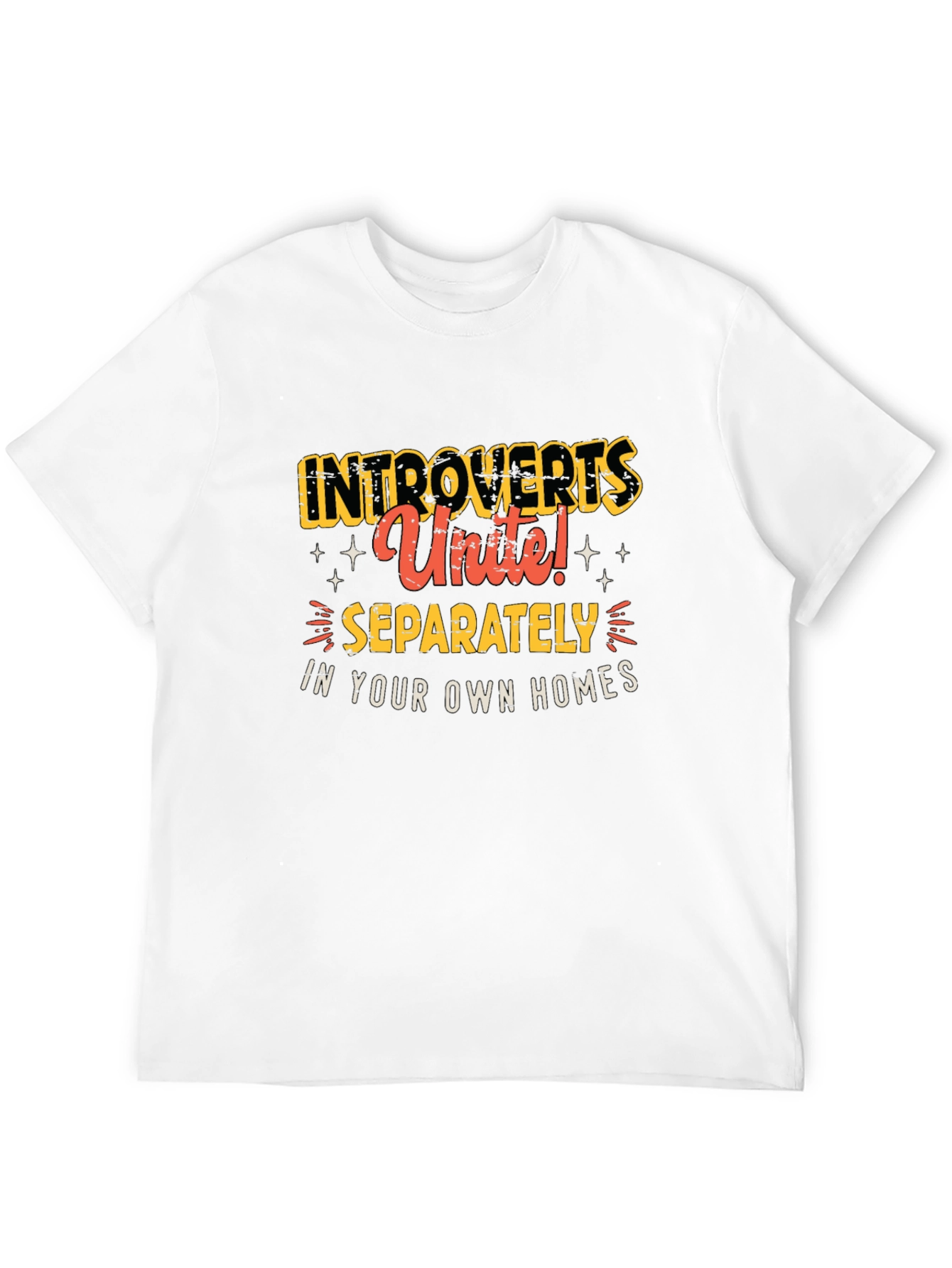Black Introvert Unite T-Shirt - Black Crew Neck Tee view 12