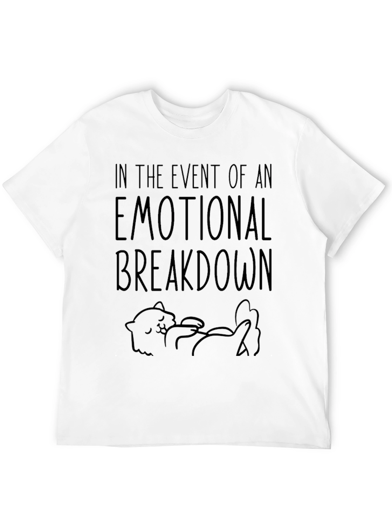 Black Emotional Breakdown Funny Cat T-Shirt view 12
