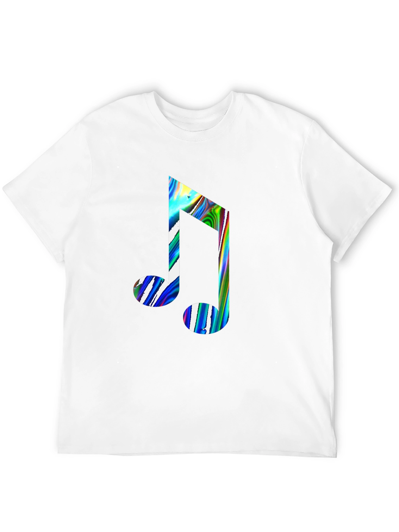 Black Music Note Graphic Print Black Crew Neck T-Shirt view 12