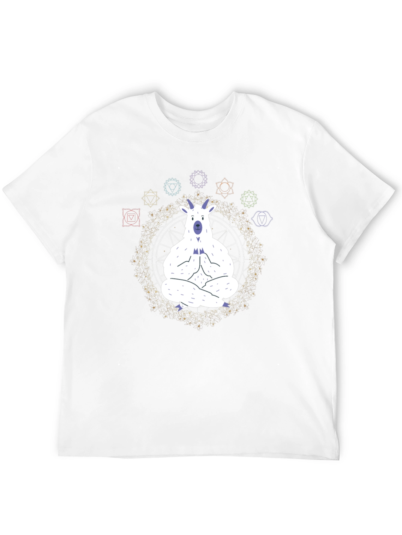Black Meditating Goat Chakra T-Shirt view 12