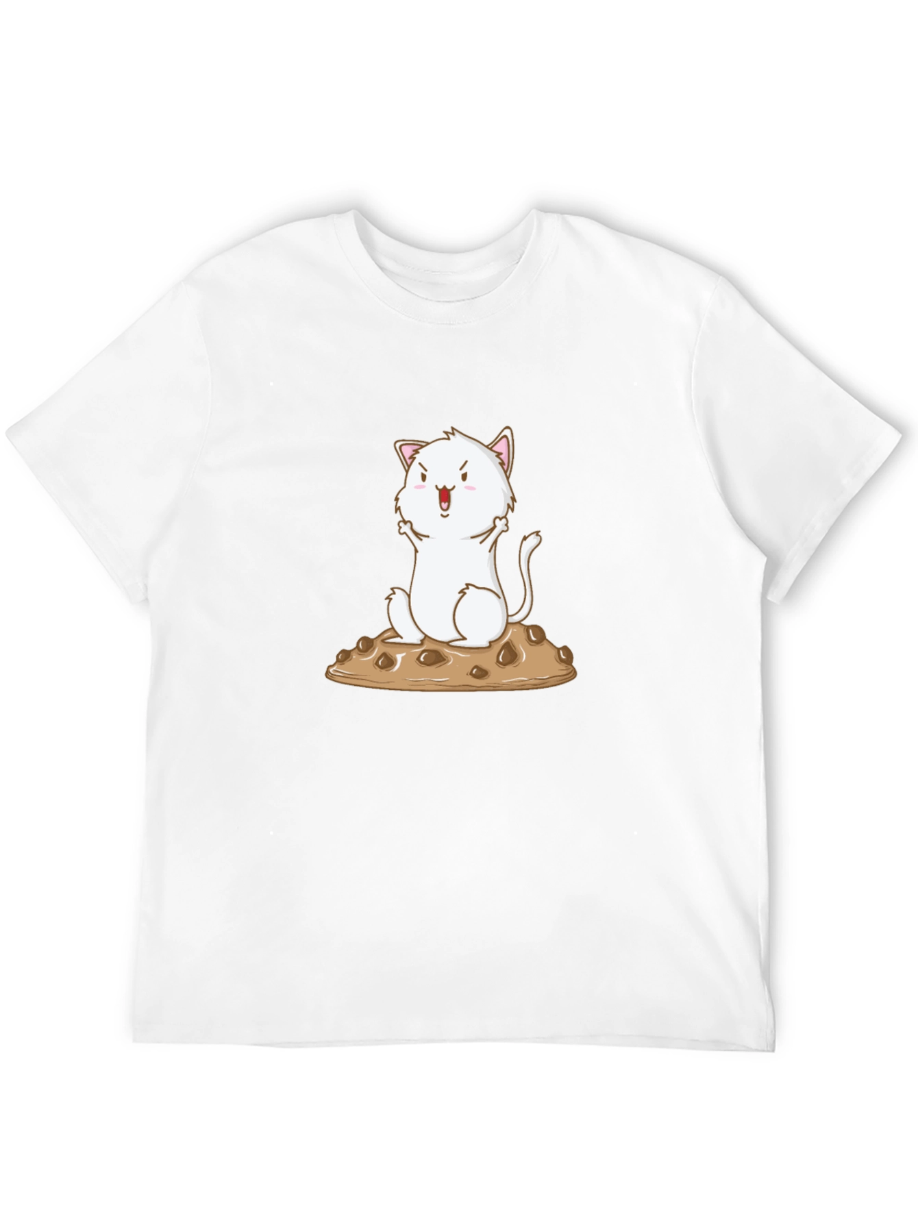 Black Cute Cat on Cookie Graphic T-Shirt view 12