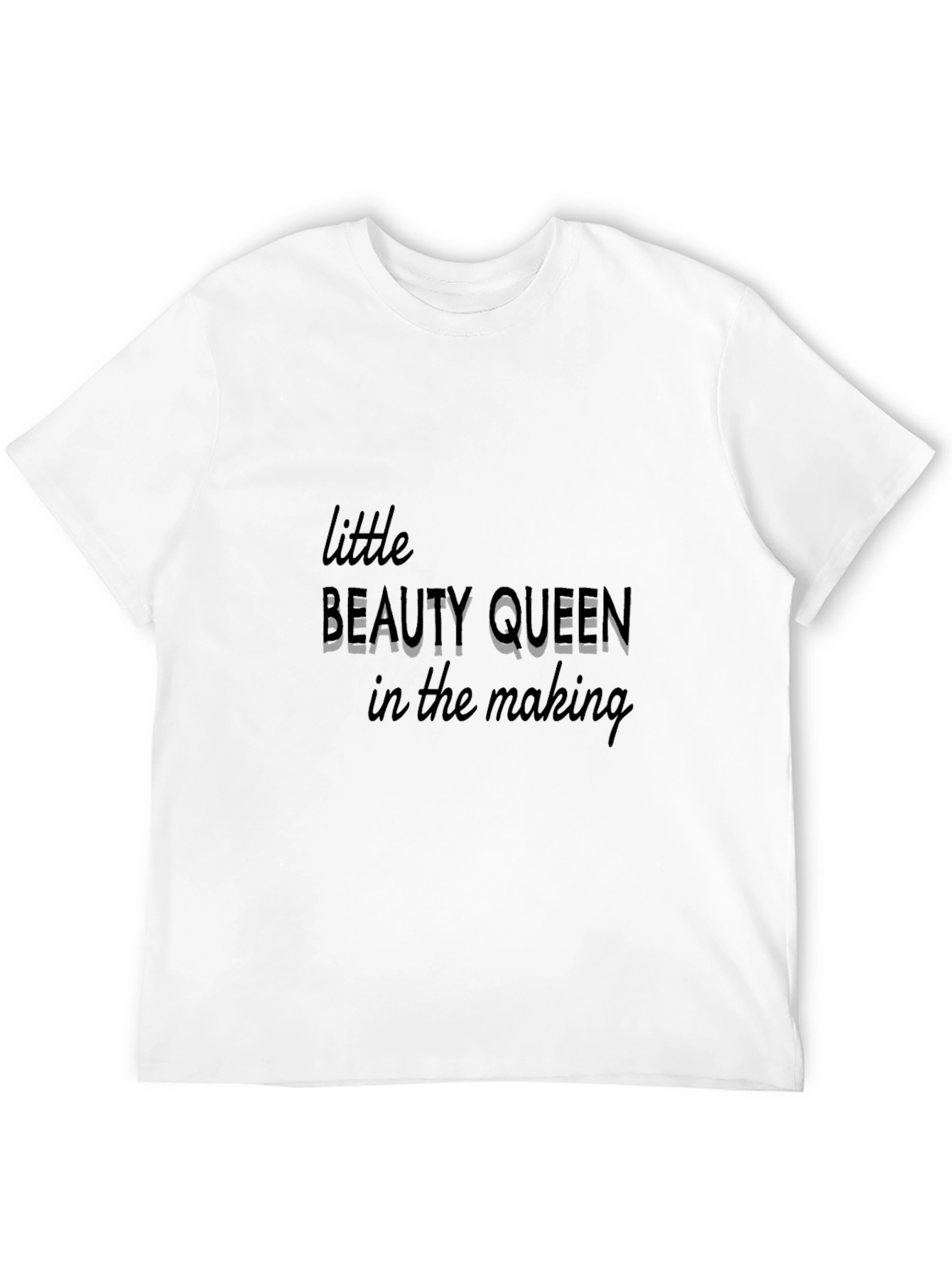 Black Little Beauty Queen in the Making Black T-Shirt view 12