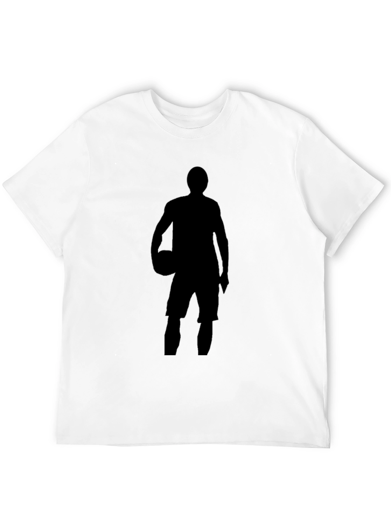 Black Basketball Player Silhouette Graphic Tee - Black Cotton view 12