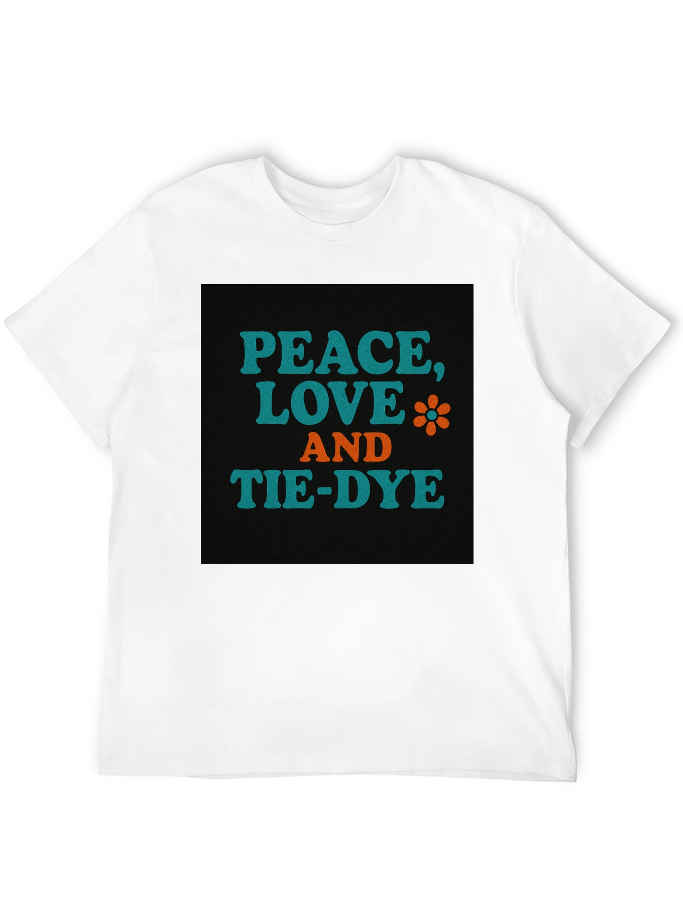 Black Peace, Love, and Tie-Dye Graphic T-Shirt view 12