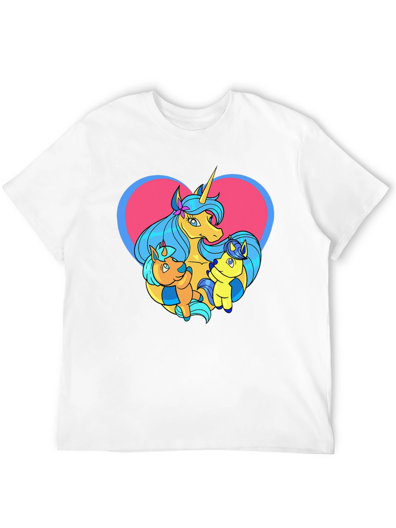 Black Unicorn Family Graphic Tee - Cute Cartoon T-Shirt view 12