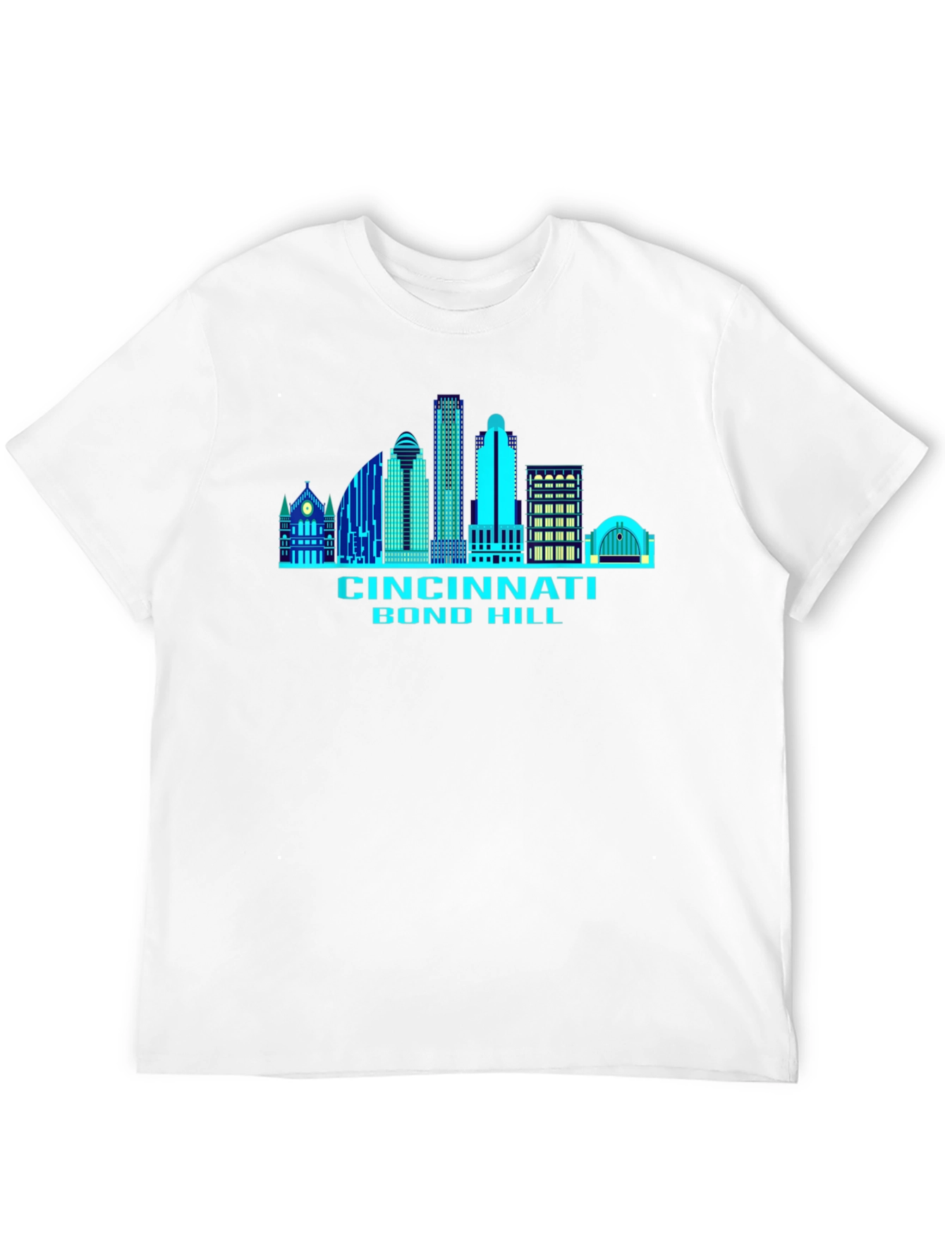 Black Cincinnati Skyline T-Shirt - Bond Hill view 12
