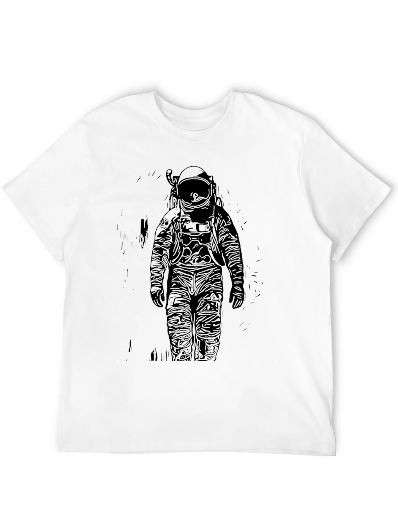 Black Astronaut Graphic Print T-Shirt - Black view 12