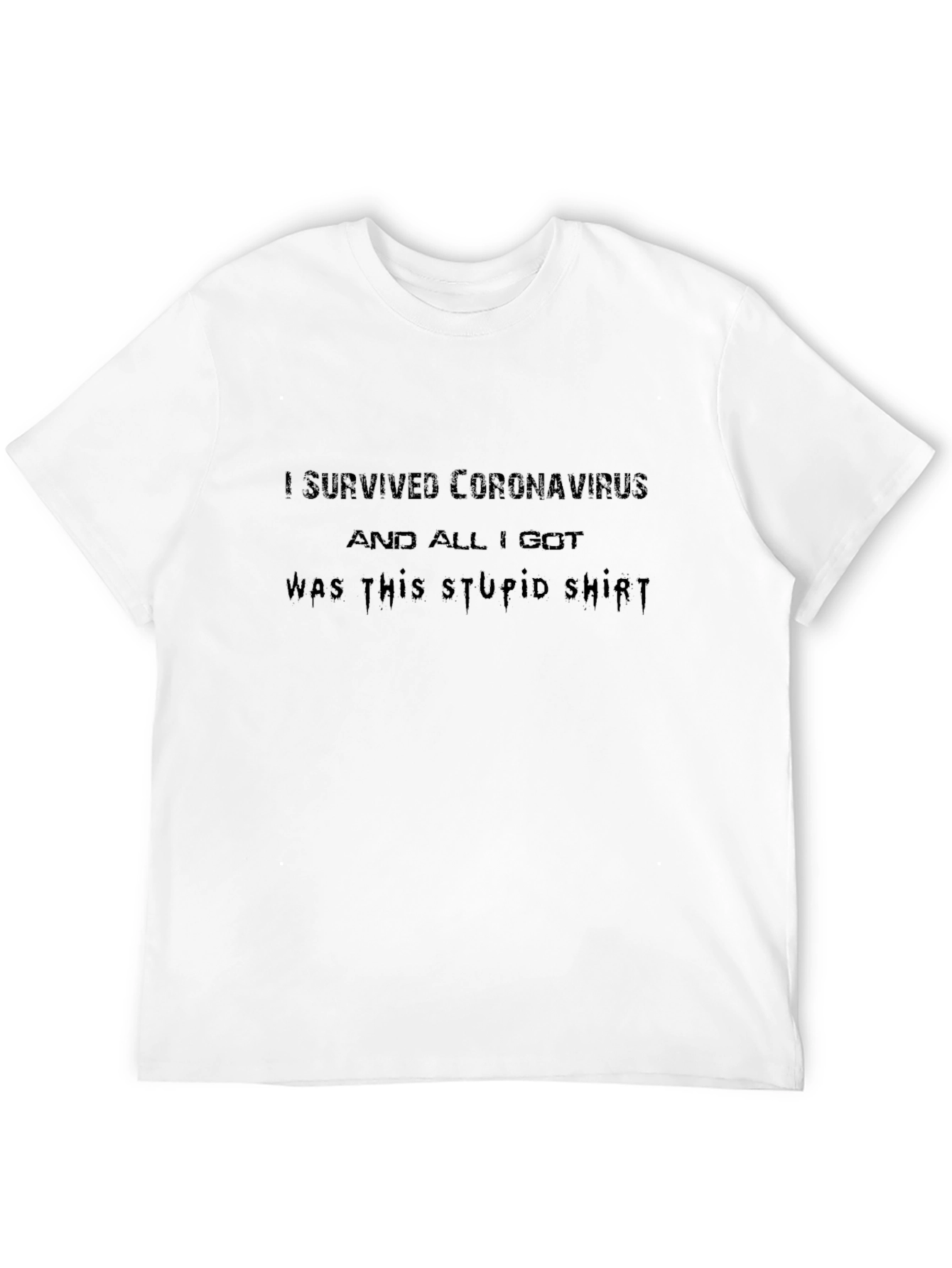 Black I Survived Coronavirus Funny T-Shirt view 12