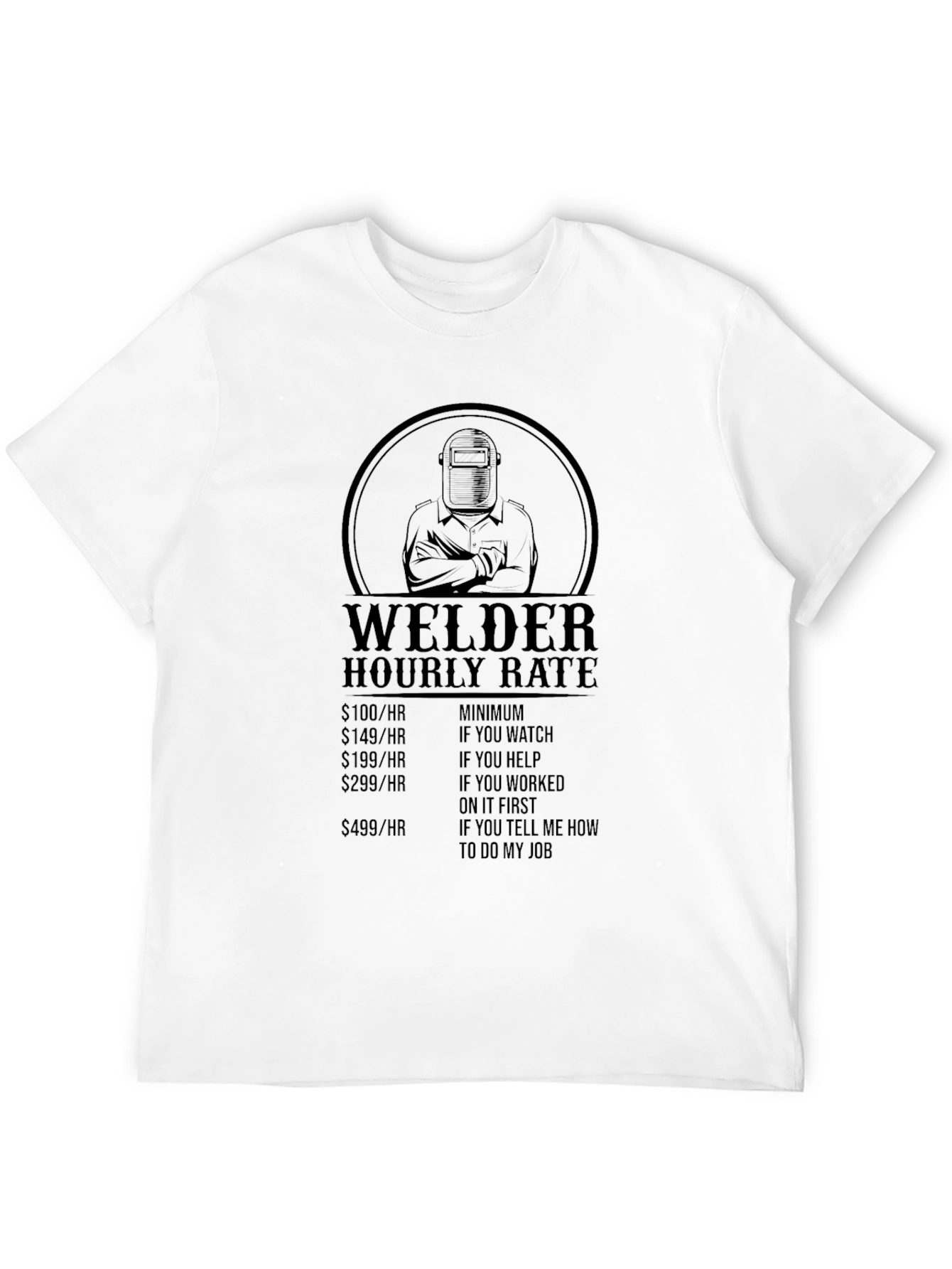 Black Welder Hourly Rate Graphic Tee - Black view 12