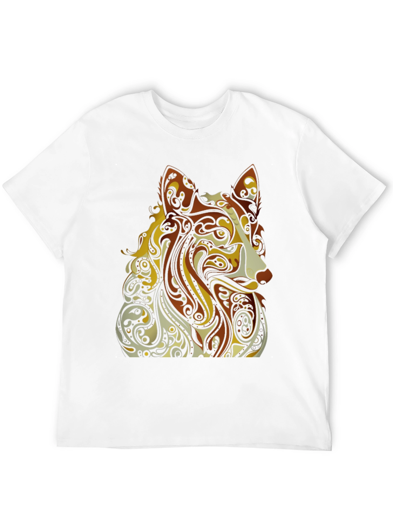 Black Abstract Dog Graphic Black T-Shirt - Artistic Style view 12