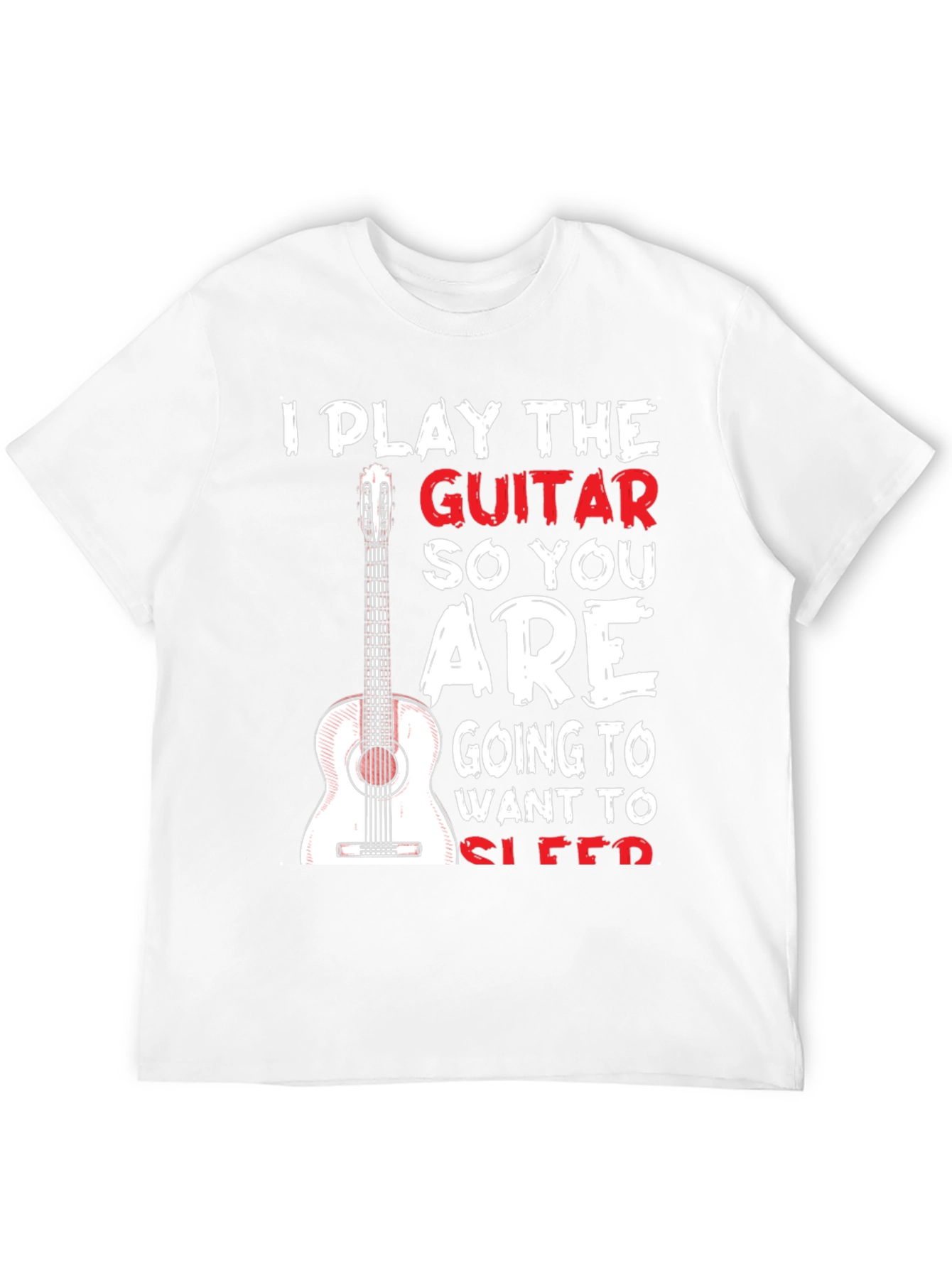 Black Guitar Player T-Shirt - I Play Guitar So You Sleep Funny Tee view 12