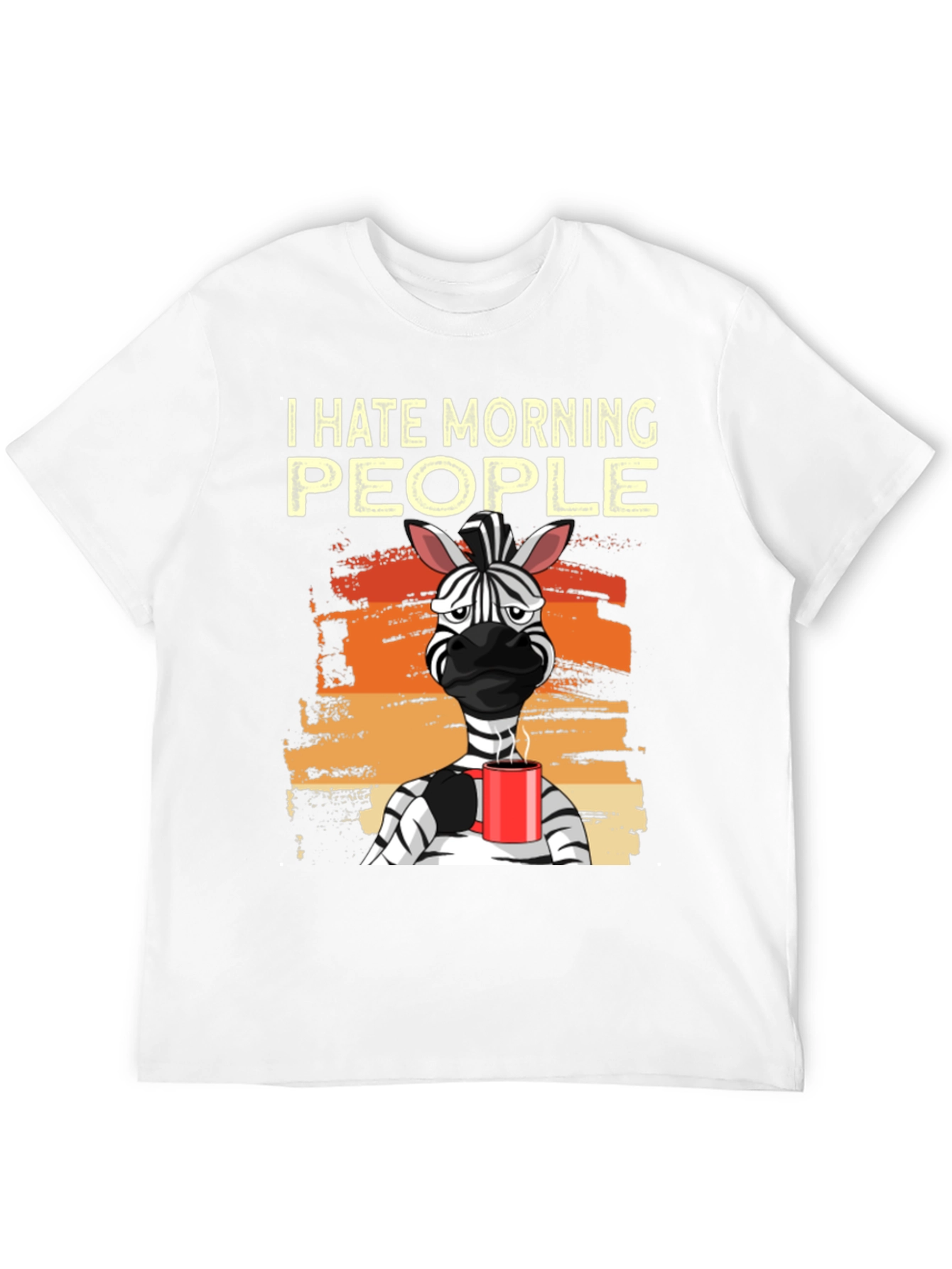 Black I Hate Morning People Zebra Graphic Tee view 12