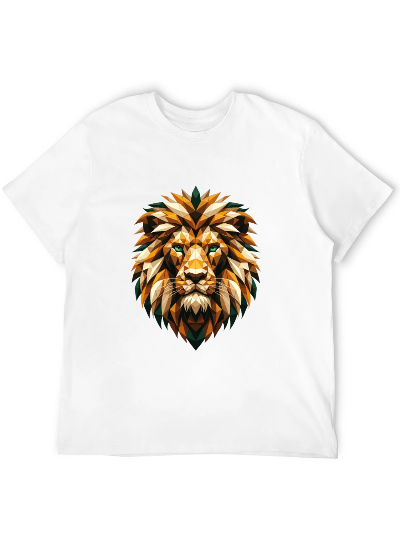 Black Geometric Lion Head Graphic Tee - Cool Stylish Design view 12