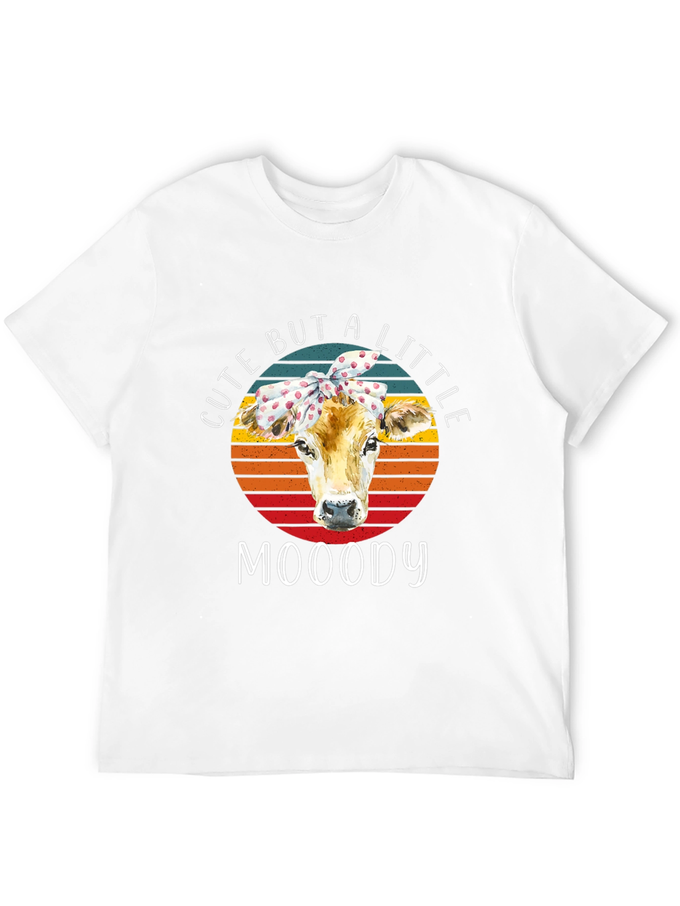 Black Cute But A Little Mooody Cow Graphic Tee view 12