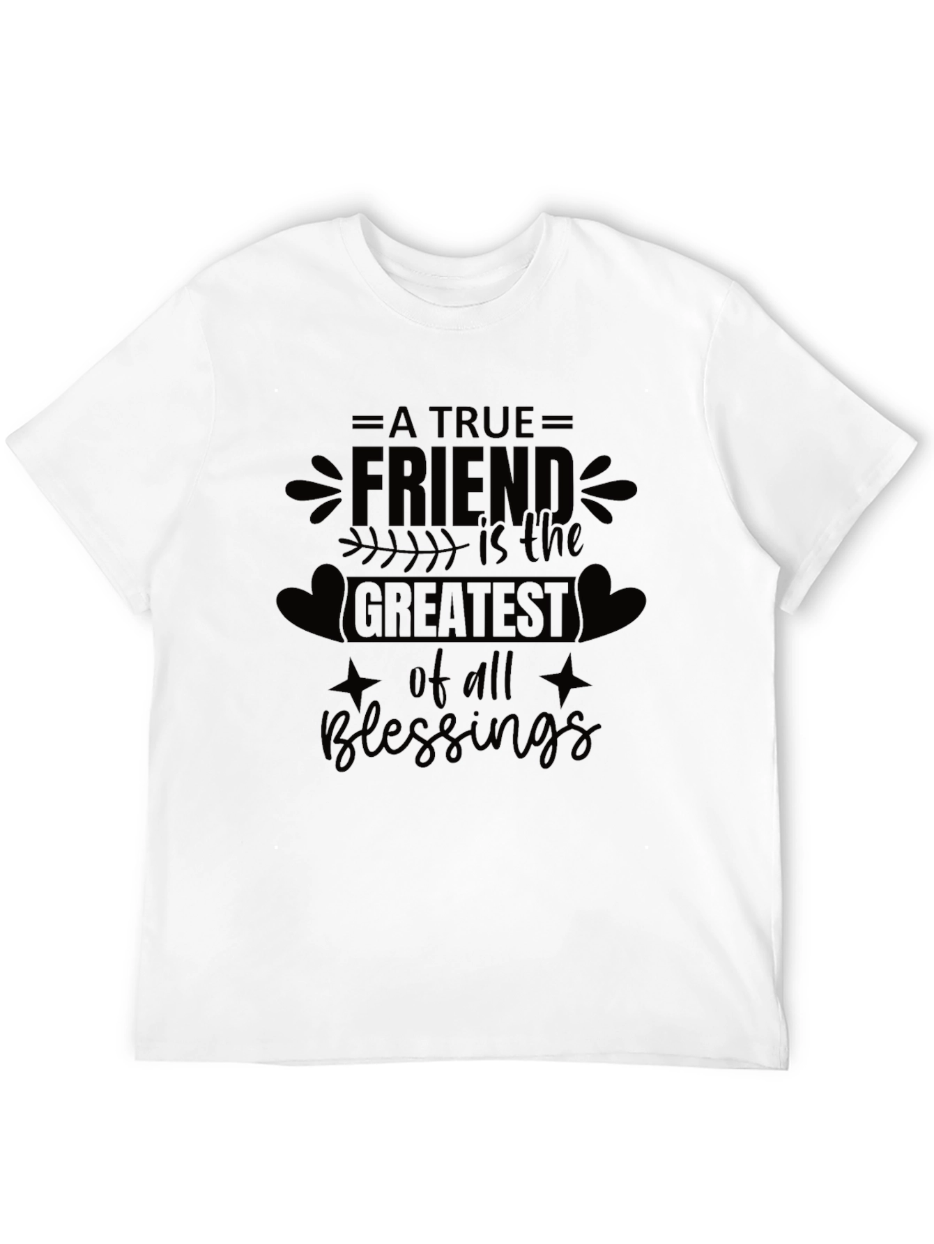 Black A True Friend Blessings Graphic Tee - Black view 12