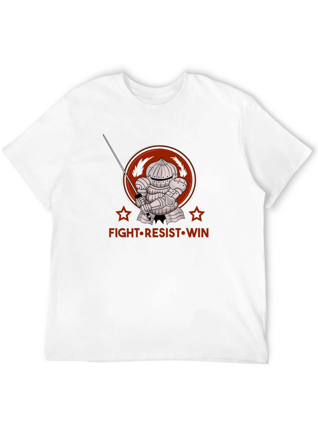 Black Fight Resist Win Knight Graphic Tee - Black view 12