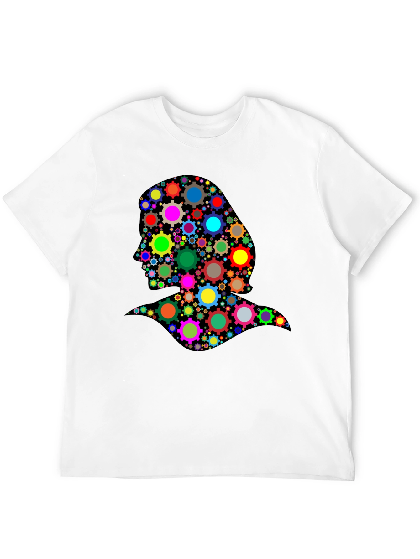 Black Abstract Woman T-Shirt - Colorful Gear Design view 12