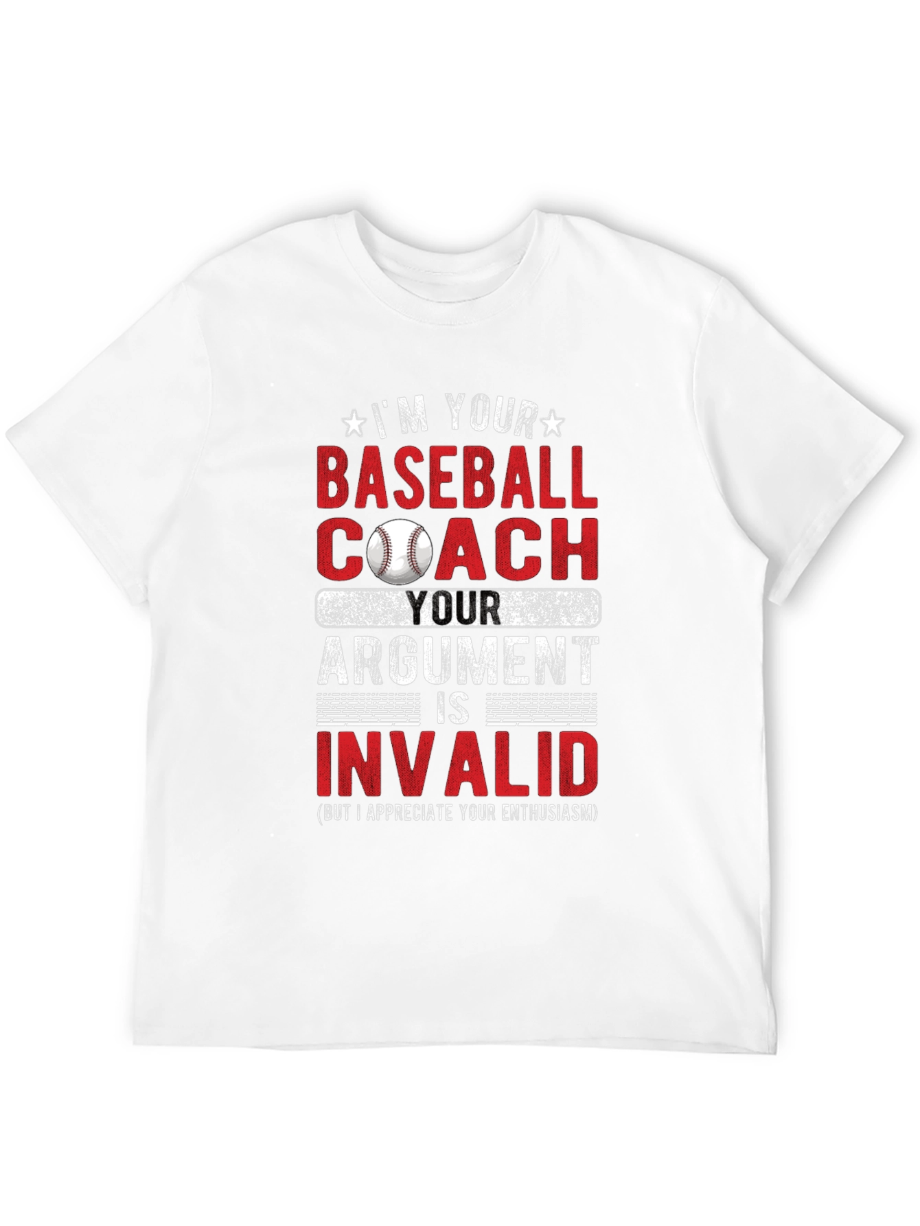 Black Baseball Coach T-Shirt - Argument is Invalid view 12