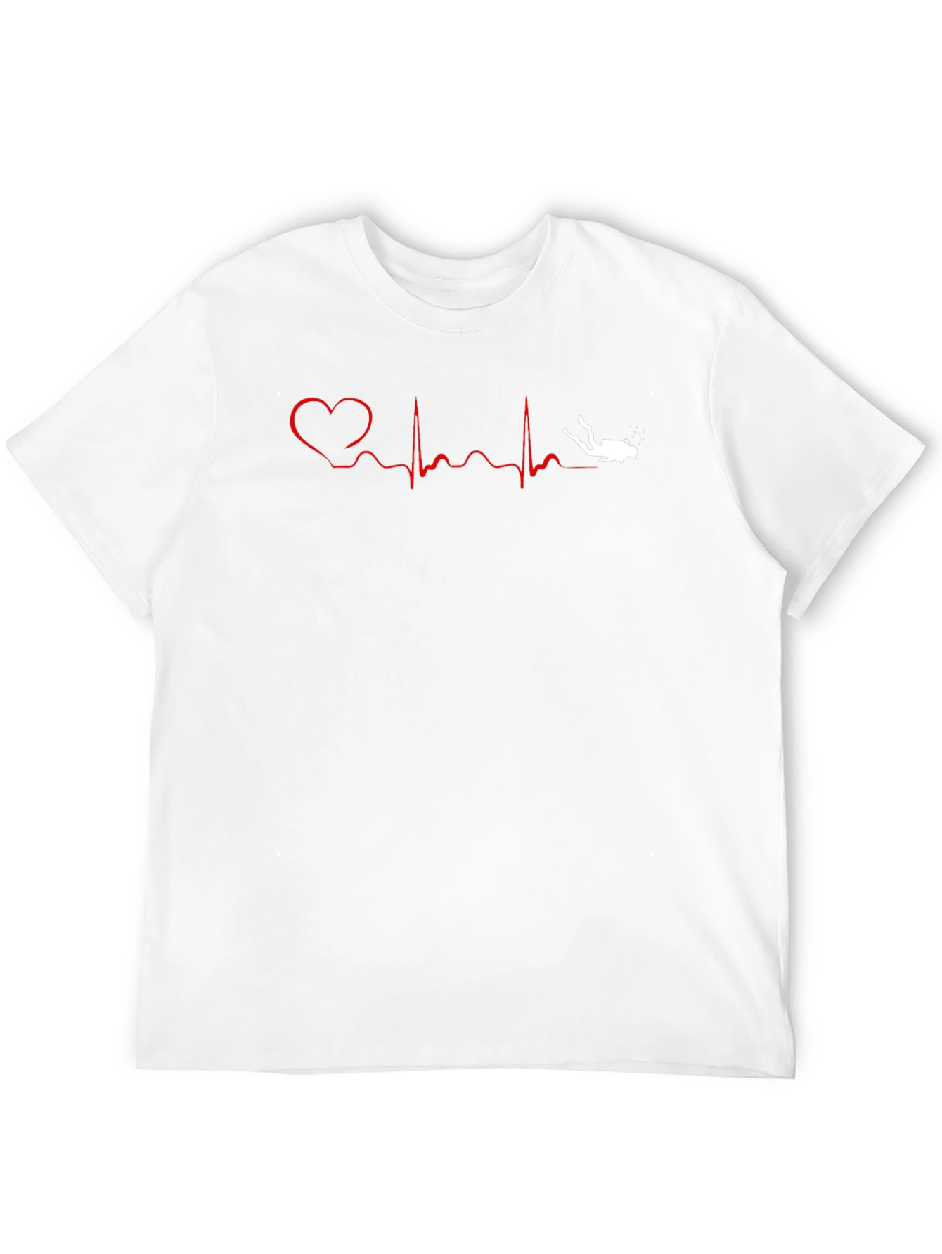 Black Scuba Diving Heartbeat T-Shirt - Diver Gift view 12