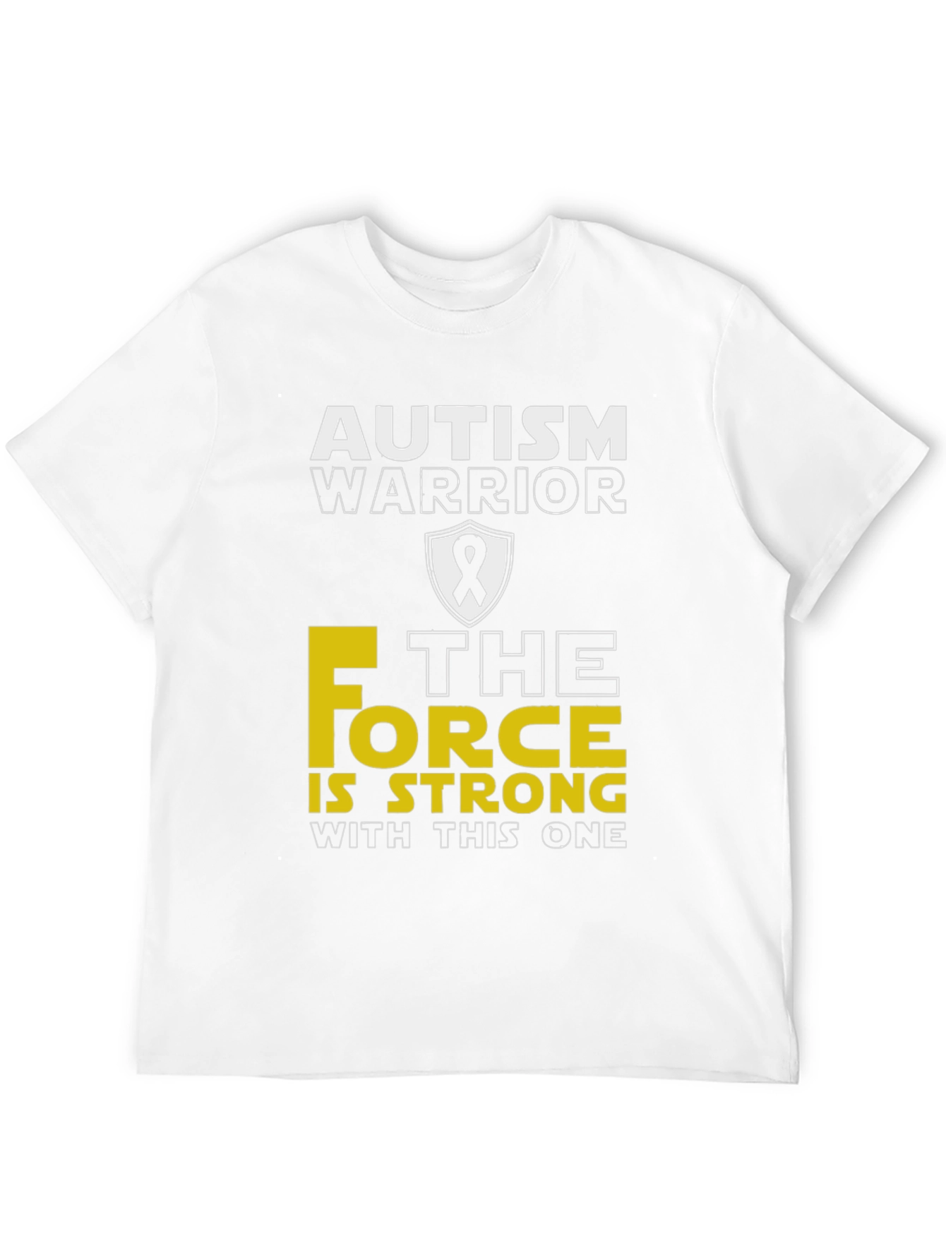 Black Autism Warrior "Force is Strong" T-Shirt view 12