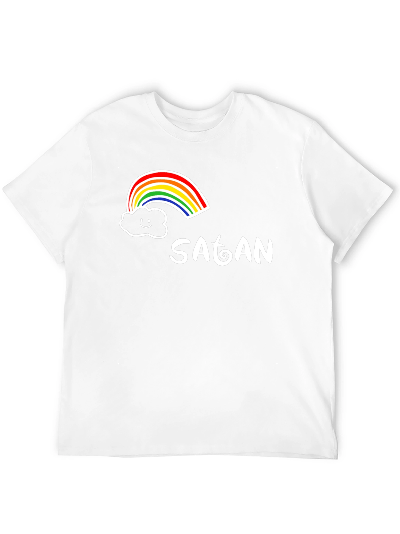Black Rainbow Satan Graphic Tee - Quirky Humor T-Shirt view 12