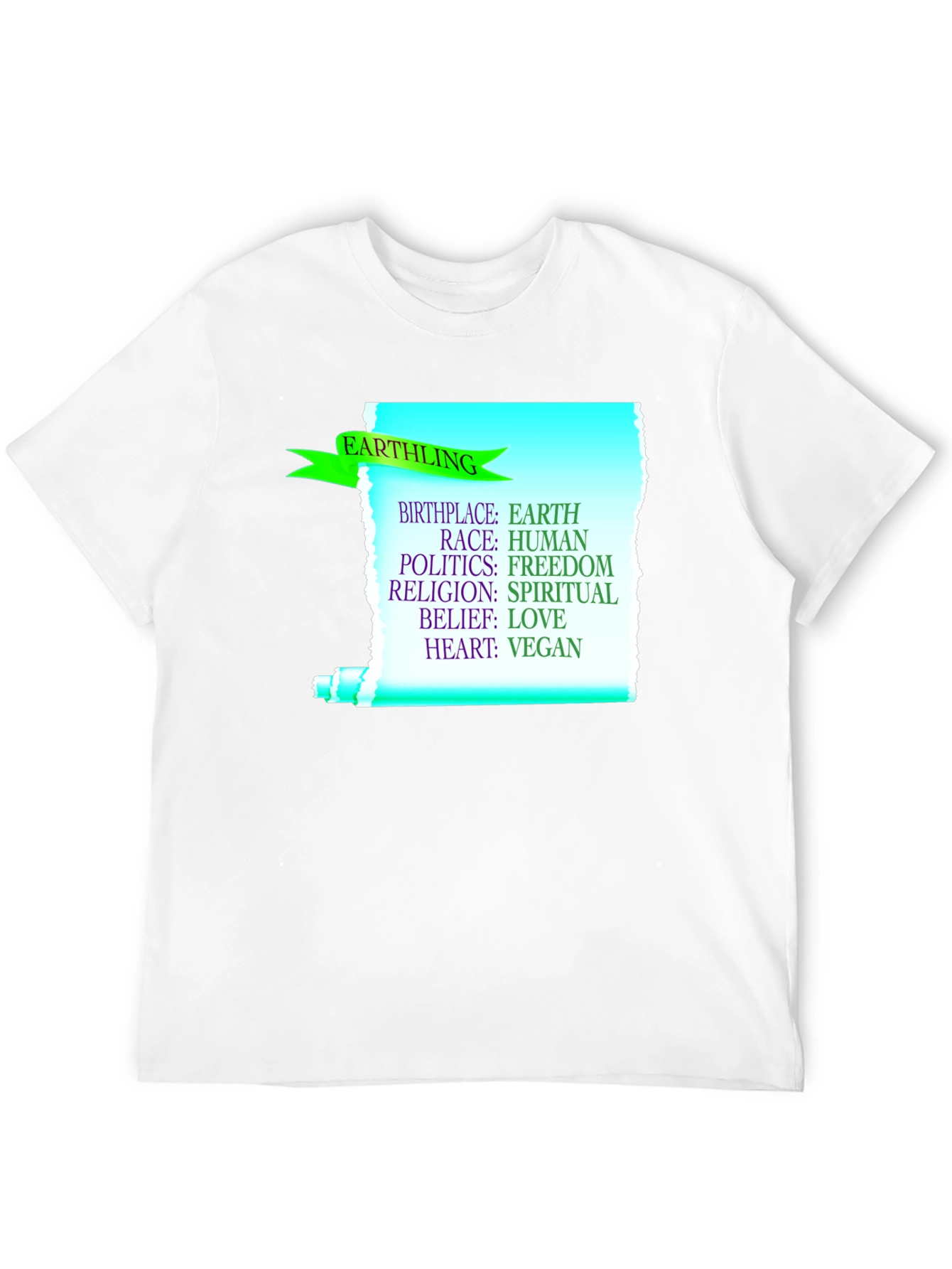 Black Earthling Vegan T-Shirt - Earth, Human, Freedom, Love view 12